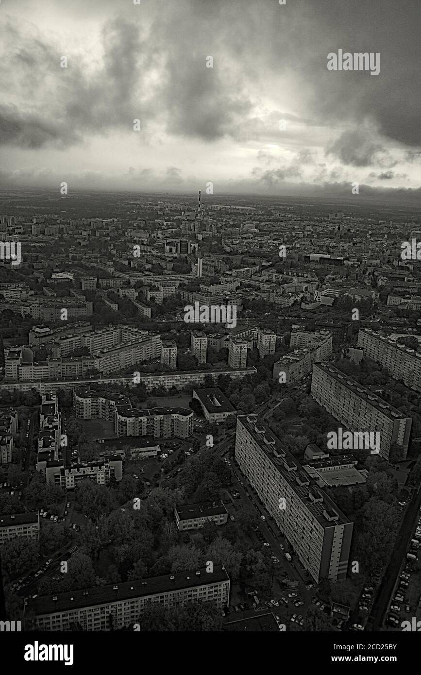 Eine schwarz-weiße Stadtansicht von Breslau Stockfoto