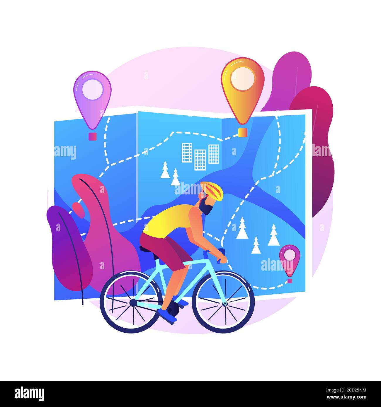 Fahrradwege Netzwerk abstrakte Konzept Vektor Illustration. Stock Vektor