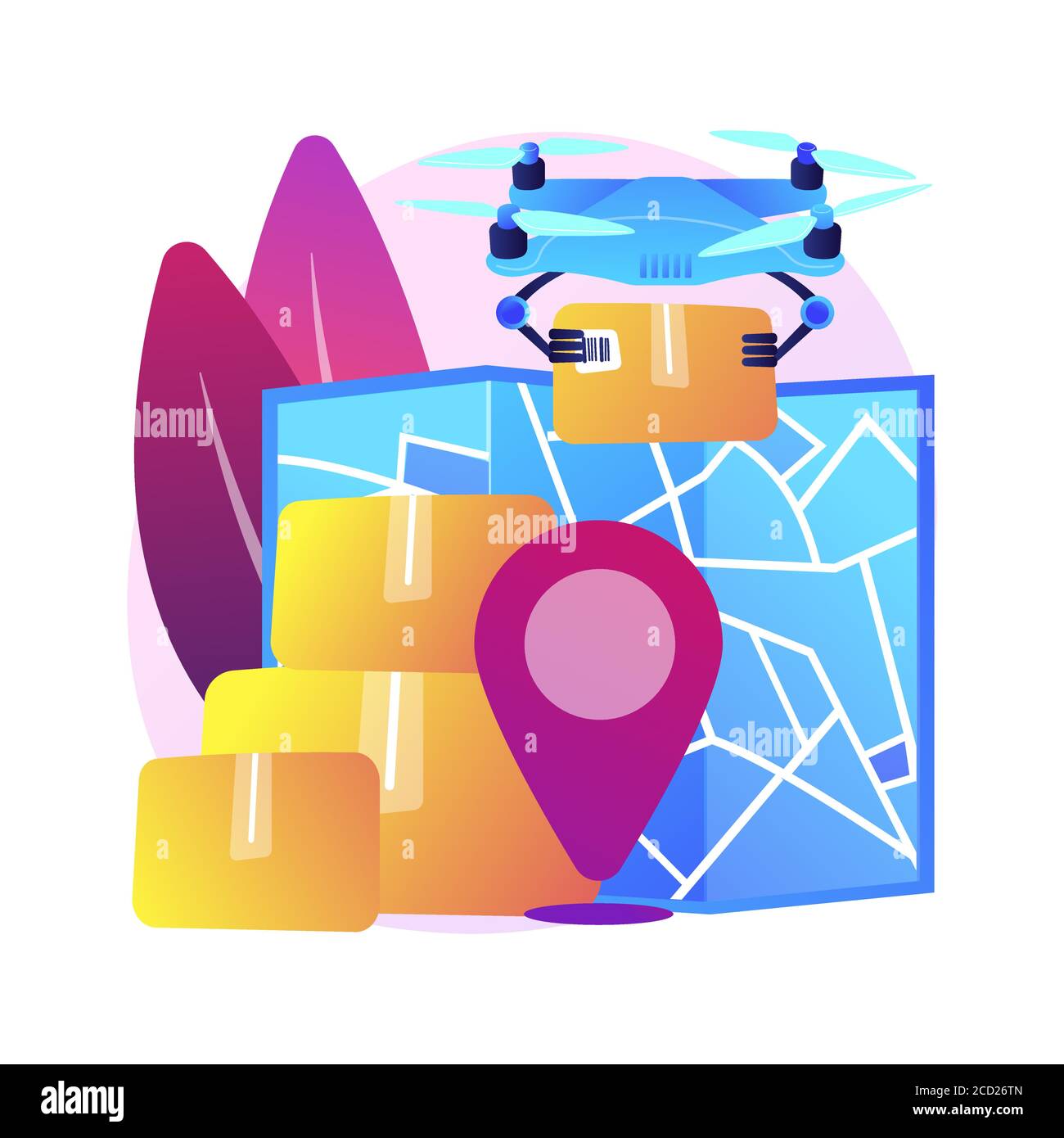 Drohne Lieferung abstraktes Konzept Vektor Illustration. Stock Vektor