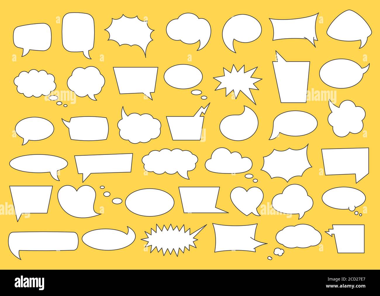 Sprechblasenset mit Platz für Phrasen. Stock Vektor