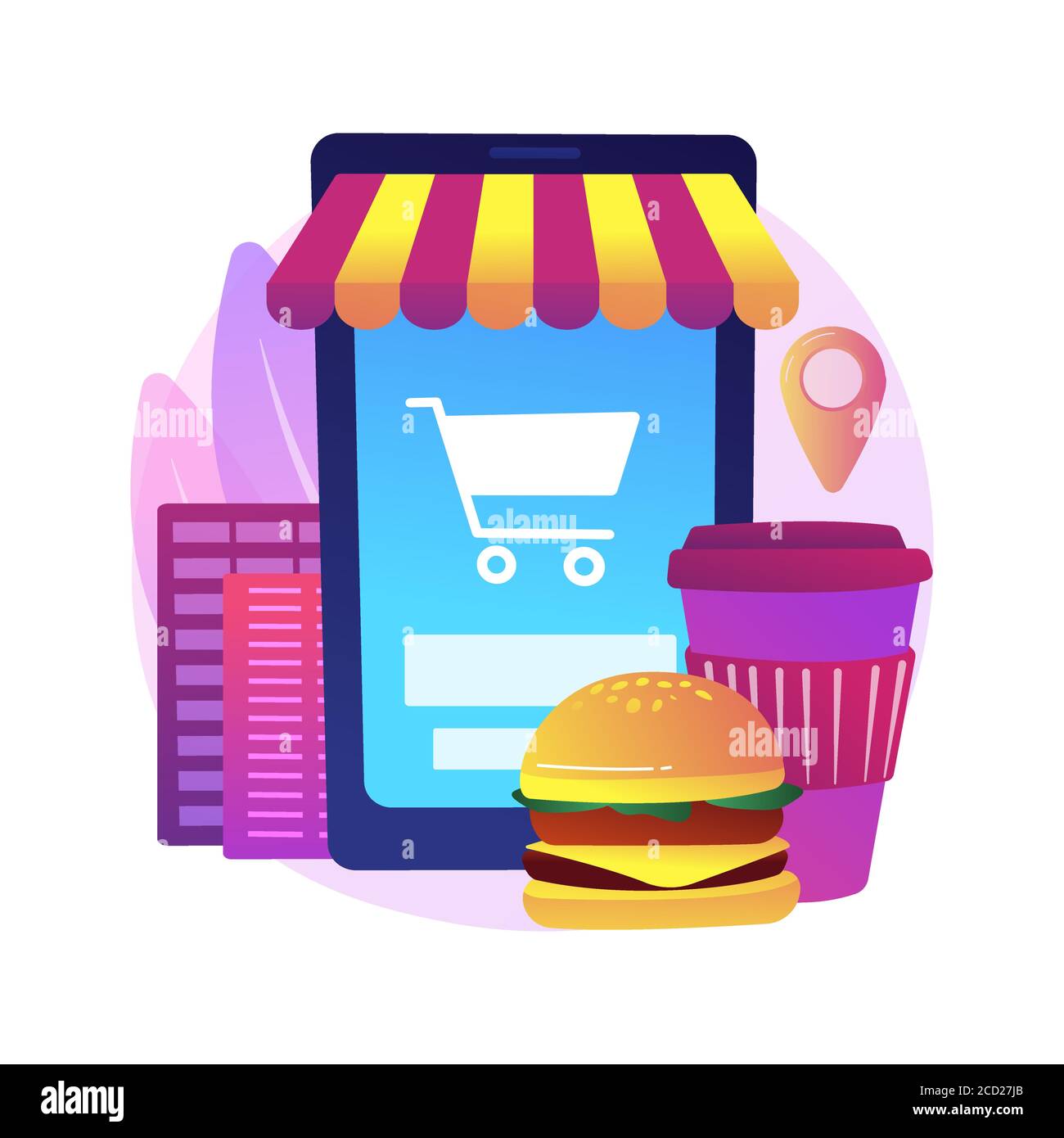 Online bestellen abstraktes Konzept Vektor Illustration. Stock Vektor