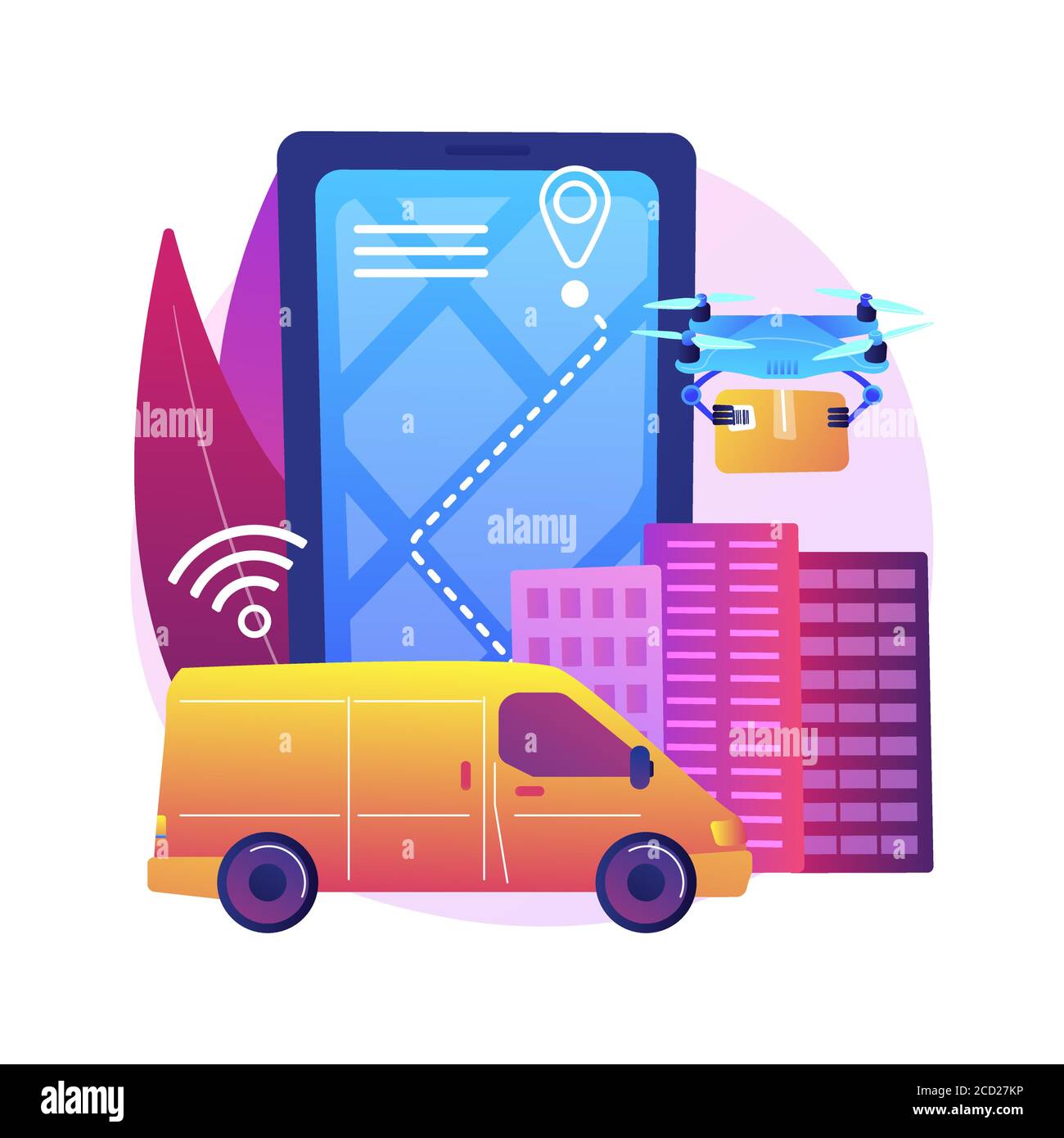 Autonome Lieferung abstrakte Konzept Vektor Illustration. Stock Vektor