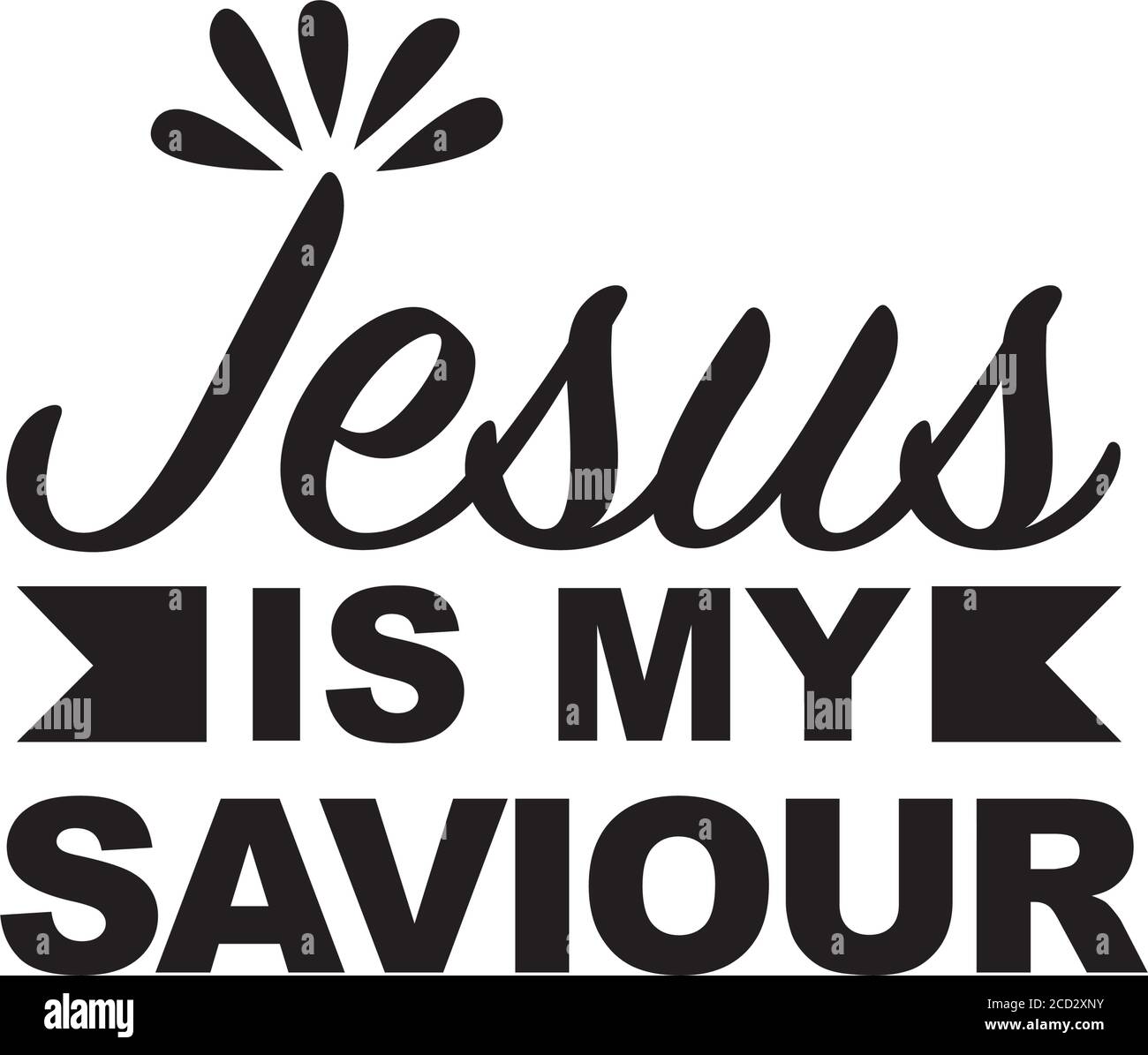 Vektor isolierte Illustration einer Typografie-Phase Jesus ist mein Retter vor weißem Hintergrund. Konzet des christentums. Stock Vektor
