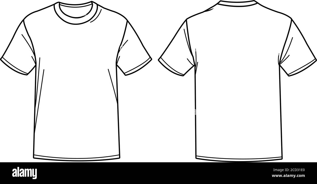 Vektor-Illustration eines T-Shirts. Vorder- und Rückansicht. Stock Vektor
