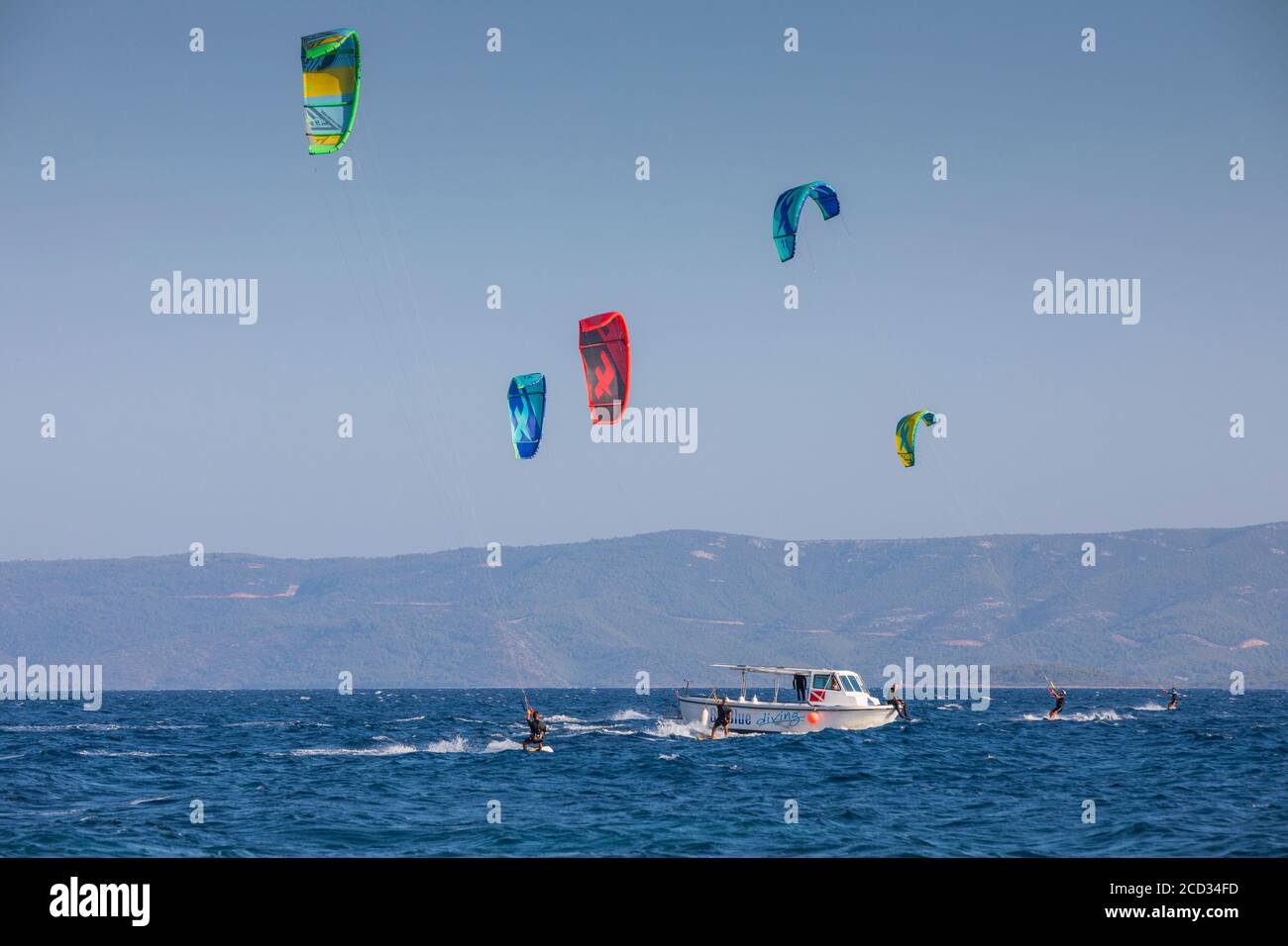 Windsurfen und Kiten in Bol Insel Brac Stockfoto
