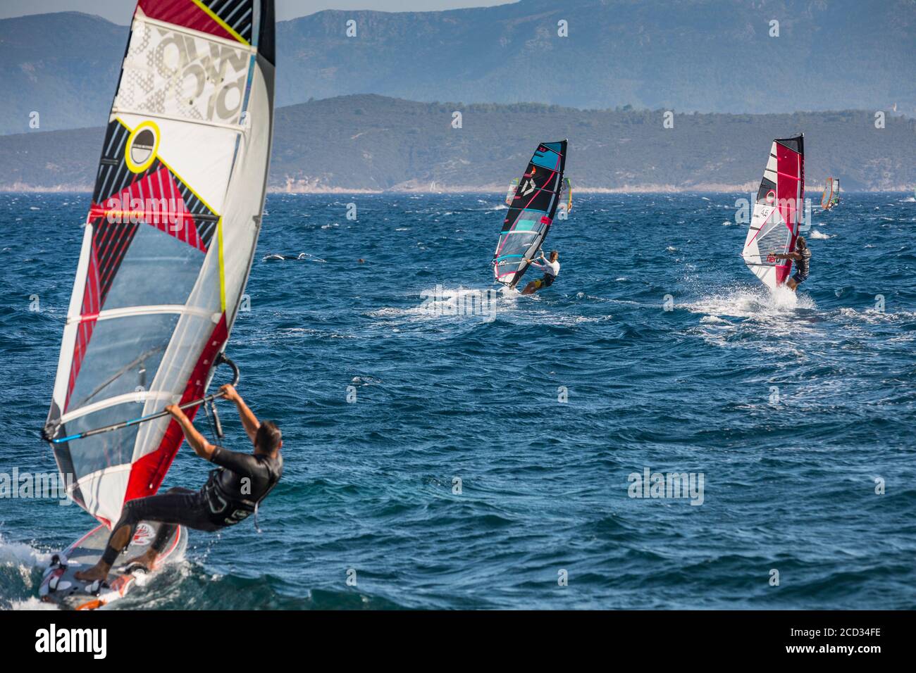 Windsurfen und Kiten in Bol Insel Brac Stockfoto