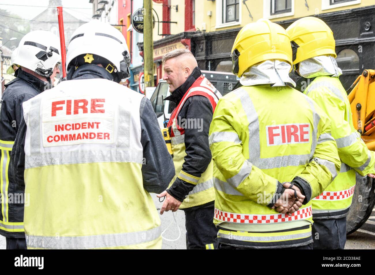 Aufräumen nach Überschwemmungen durch Sturm Francis hinterließ Schäden in Bantry, West Cork, Irland. Stockfoto