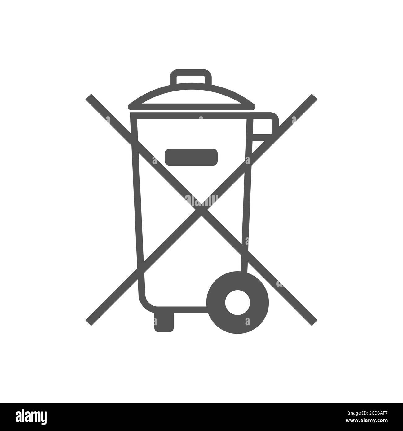 Werfen Sie nicht in den Papierkorb Symbol. Spezielles Entsorgungsschild. Stock Vektor