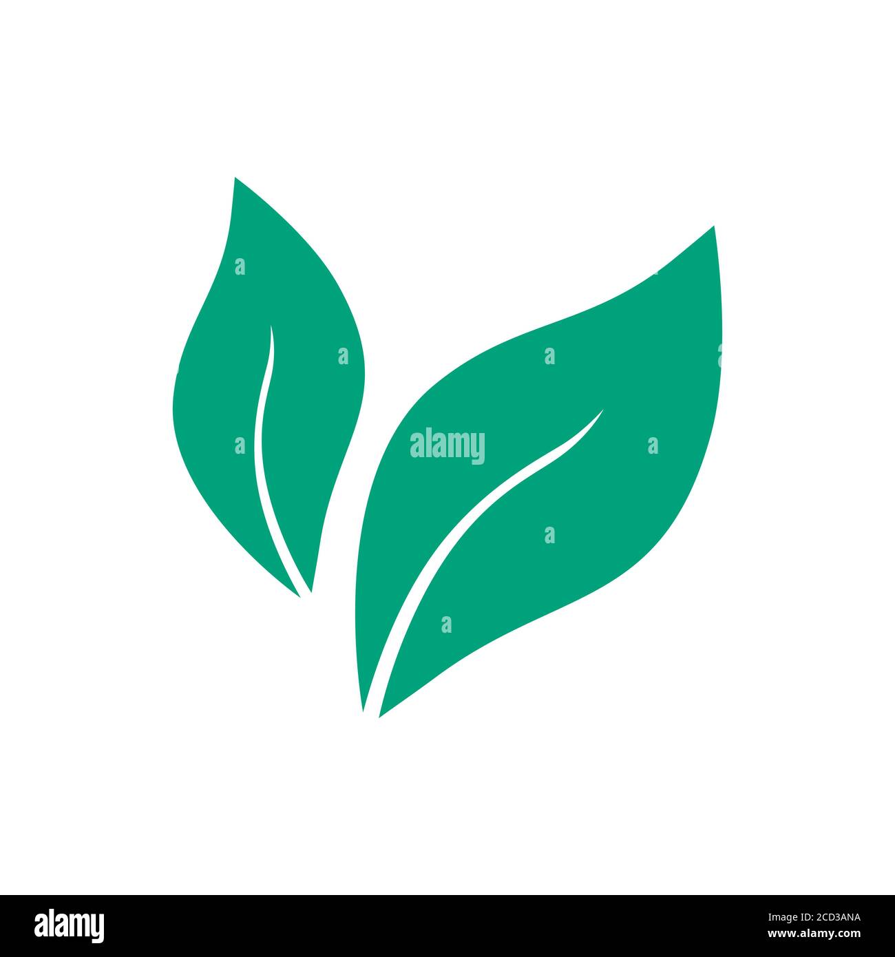 Symbol der grünen Blätter. Flaches und grünes Design. Stock Vektor