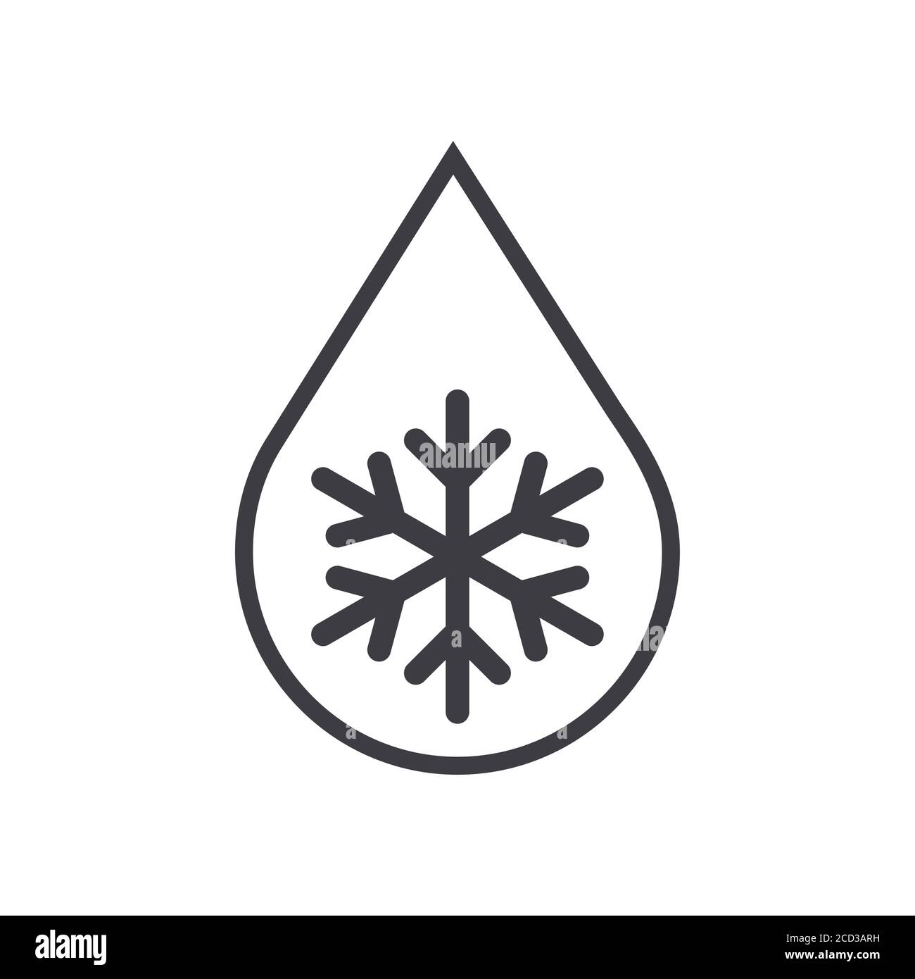 Cold Drop-Symbol. Einfaches Umrissvektorsymbol. Lineares Piktogramm isoliert auf Weiß. Stock Vektor