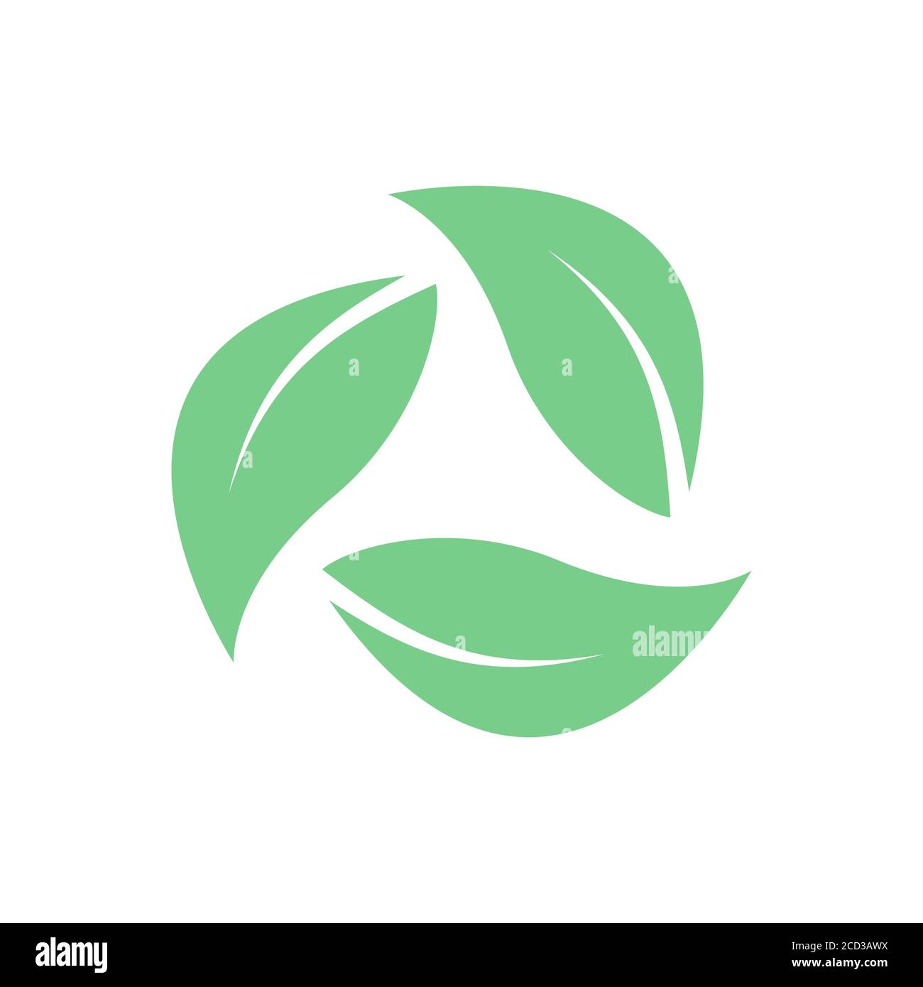Symbol der grünen Blätter. Flaches und grünes Design. Stock Vektor