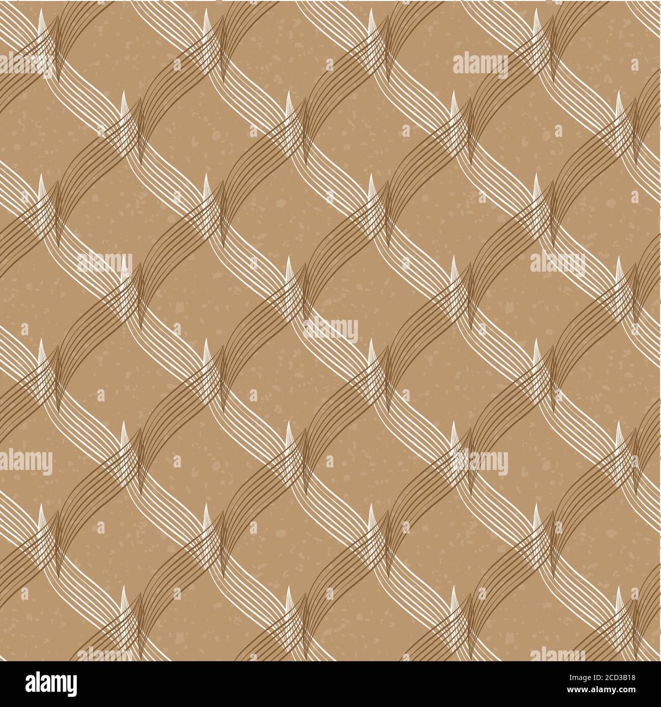 Abstrakter Vektor diagonale Linien Gitter weben nahtlose Muster Hintergrund. Cascading 3D-Effekt Zick-Zack-Kreuz-Band Streifen auf Terrazzo flecked Stock Vektor
