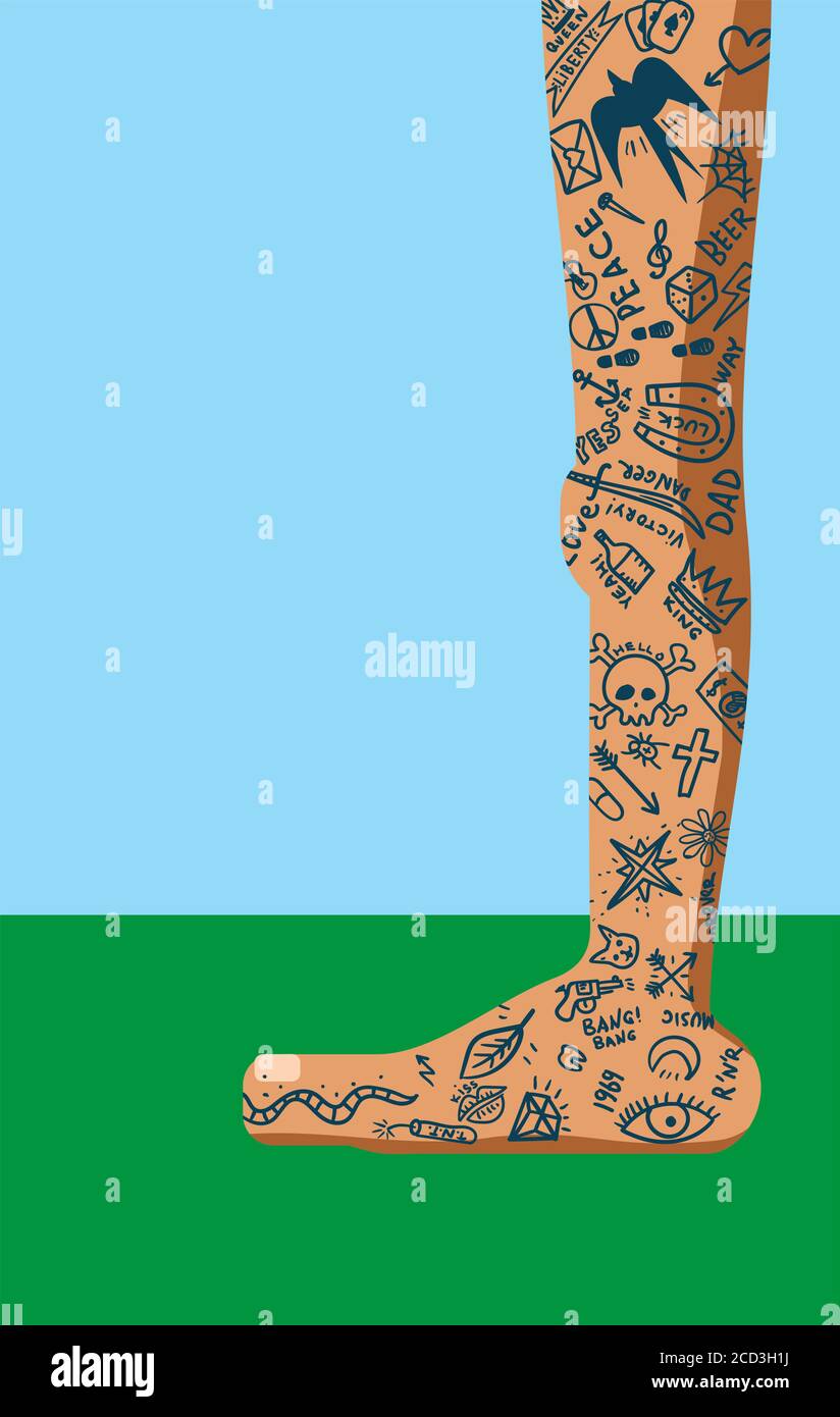 Viele Tattoo-Beine Stock Vektor