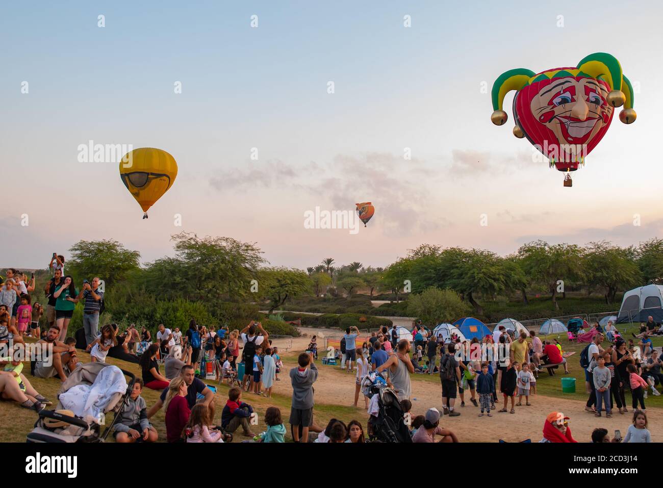 Das Heißluftballonfestival fand im August in Israel statt 2019 Stockfoto