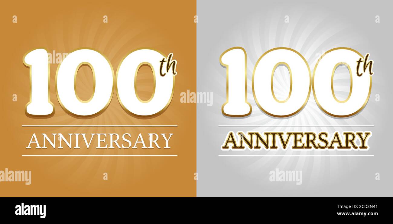 100. Jahrestag Hintergrund - 100 Jahre Feier Gold und Silber. Eps10-Vektor. Stock Vektor