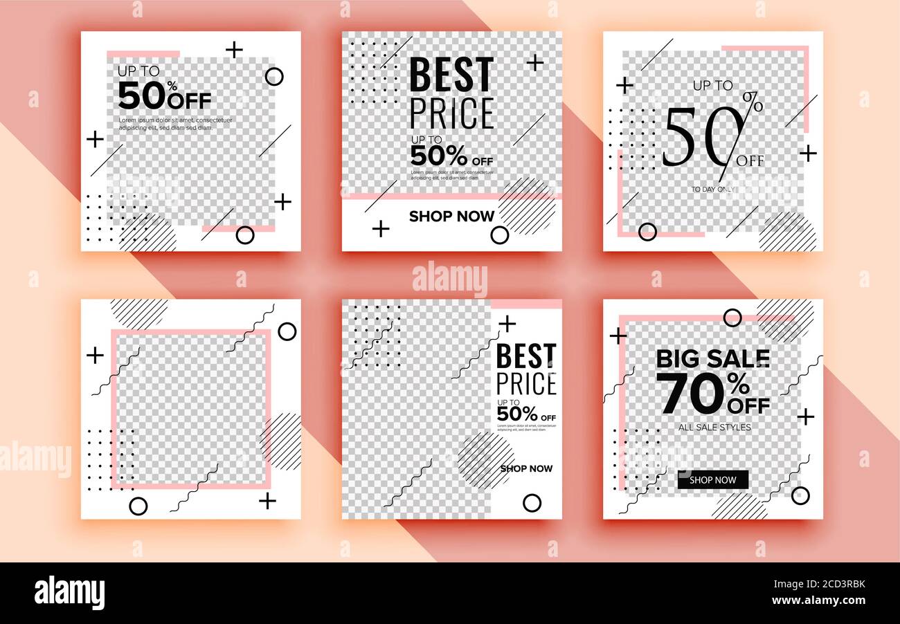 Satz von Verkauf Banner Vorlage Design. Vektorgrafik. Stock Vektor