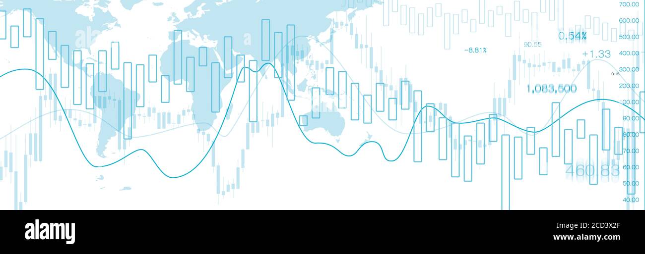 Börse Graph oder forex Chart für geschäftliche und finanzielle Konzepte. Abstrakte Finanzen Hintergrund Investitionen oder wirtschaftliche Trends Geschäftsidee Stockfoto