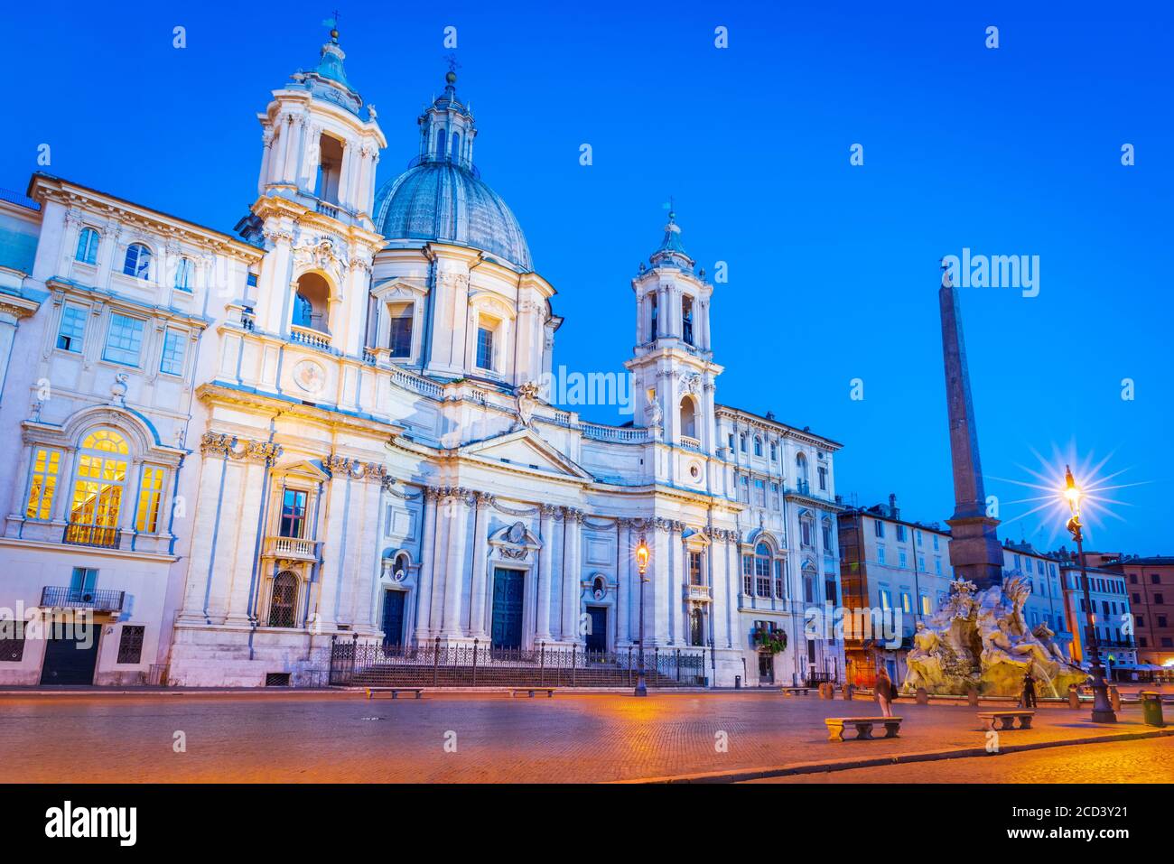Rom, Italien - Piazza Navona Platz auf dem Gelände des Stadions Domitian in Roma gebaut. Stockfoto