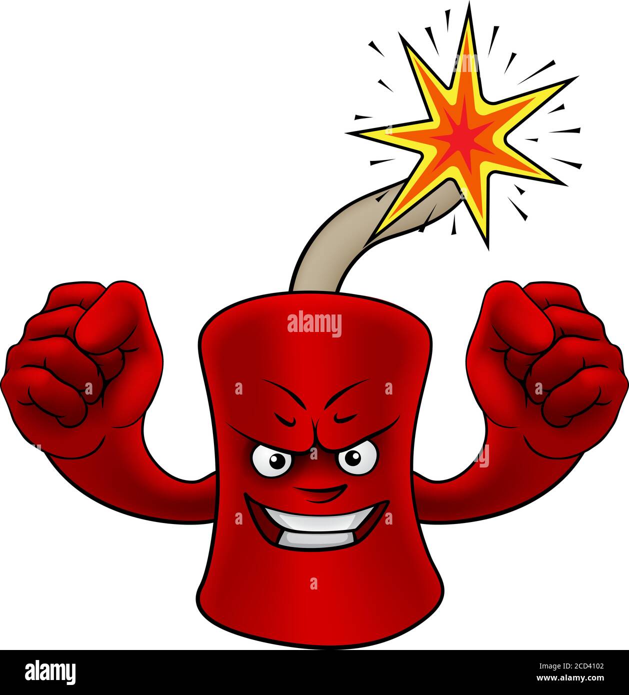 Feuerwerkskörper Dynamite Cartoon Feuerwerk Maskottchen Stock Vektor