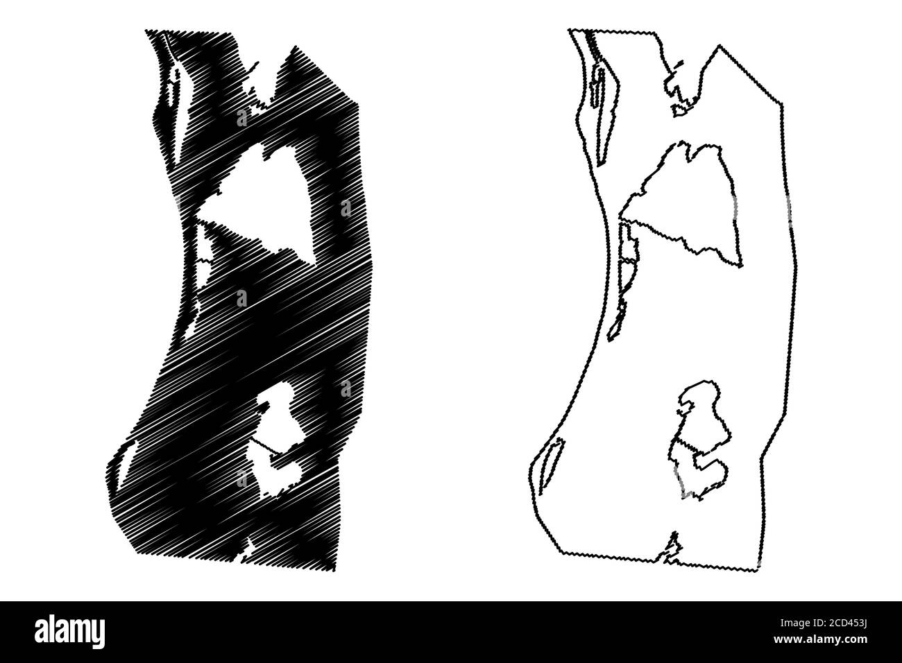 Cockburn Town City (Turks und Caicos Insel, Vereinigtes Königreich) Karte Vektorgrafik, Skizze Stadt von Cockburn Town map Stock Vektor