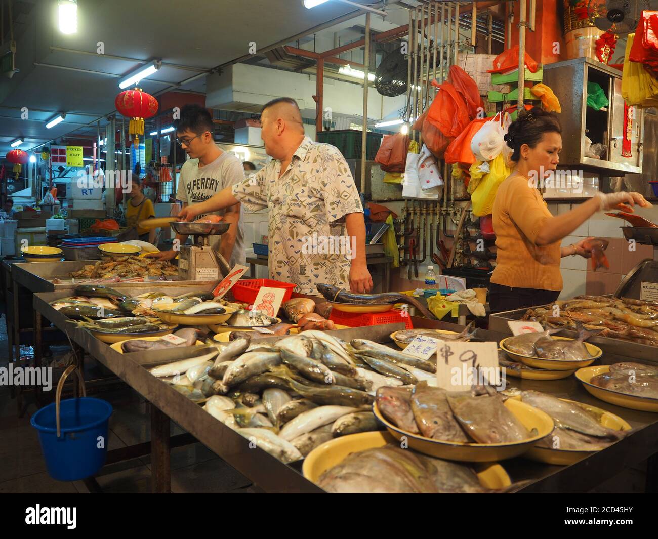 Fischmarkt in der Stadt Singapur Stockfoto