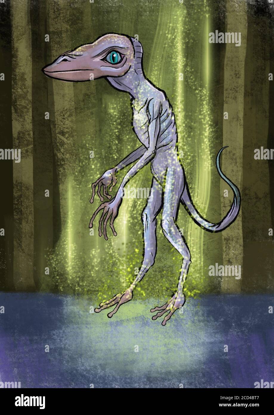 Illustration eines Reptilien-Aliens Stockfoto