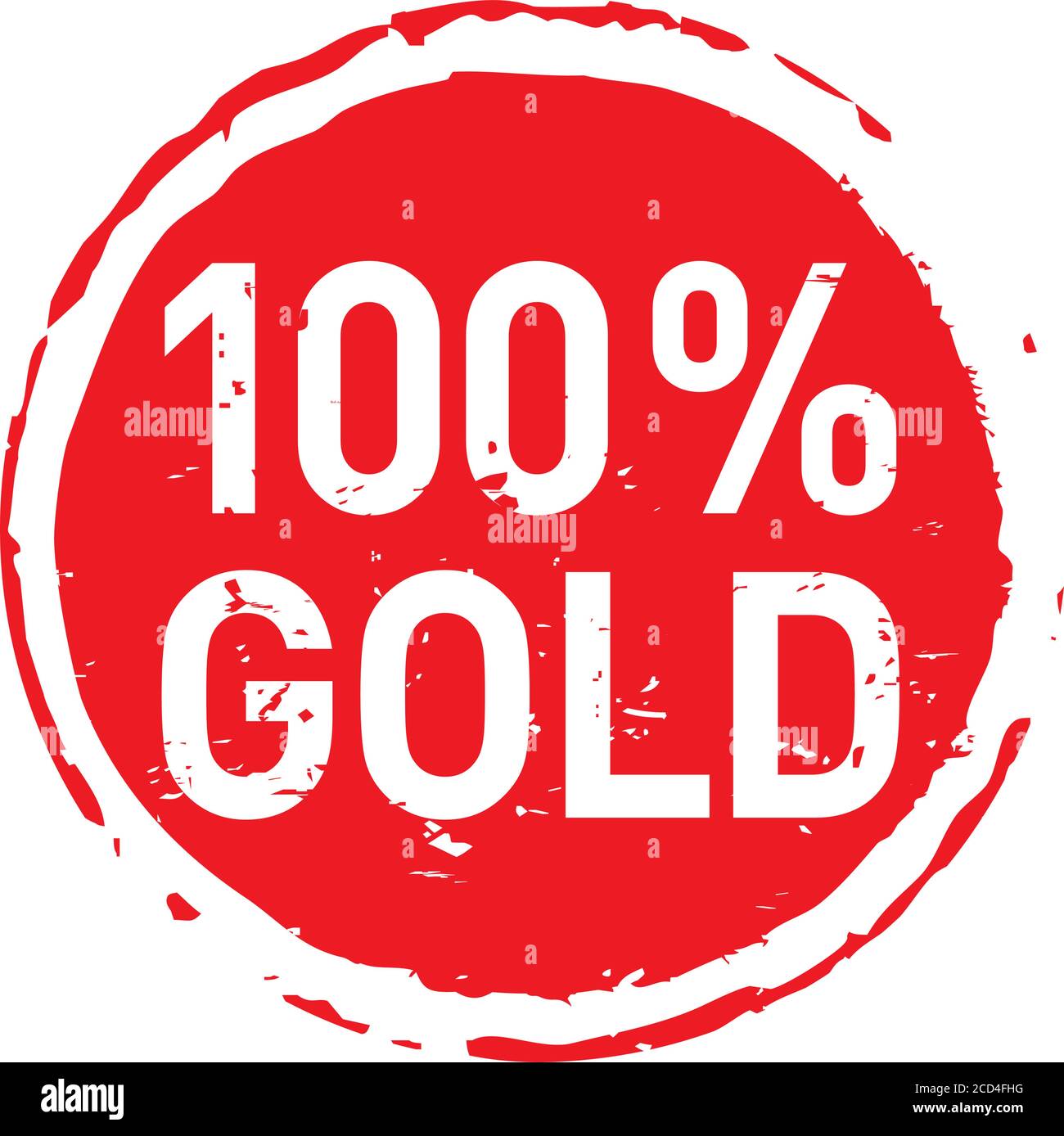 Roter Stempel und Icon GOLD. Vektorgrafik. Stock Vektor
