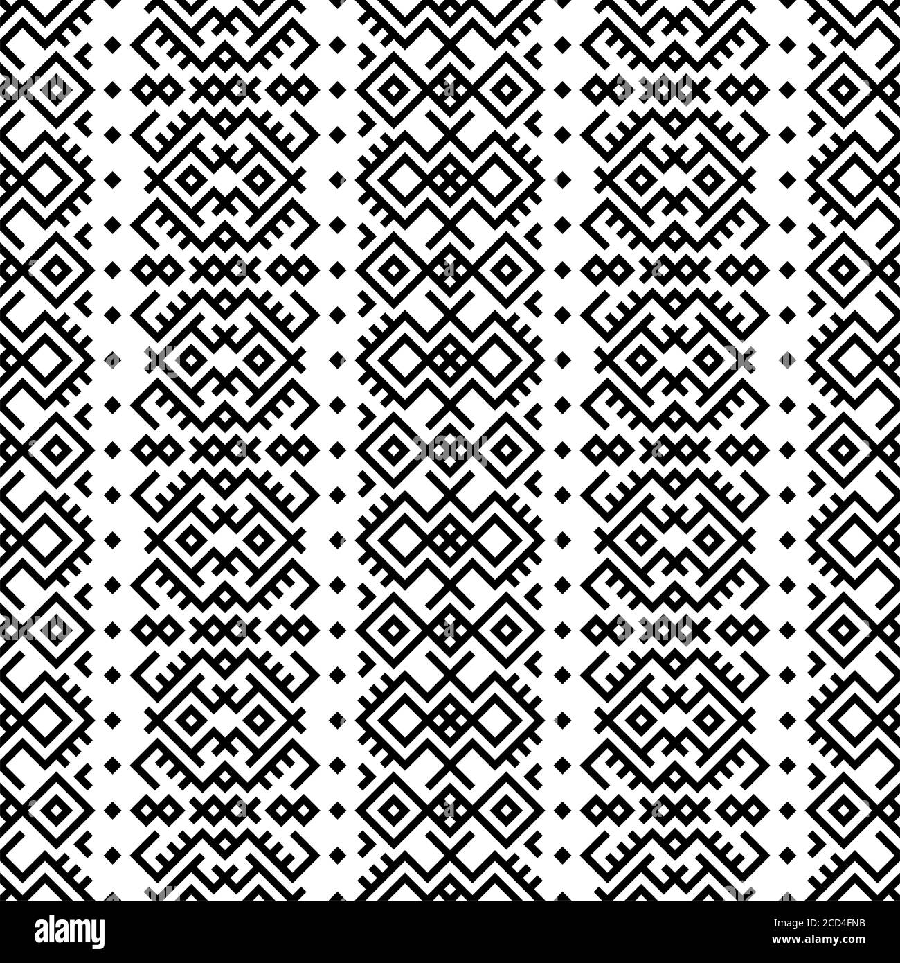 Monochrom ethnisch Motiv Muster Textur Hintergrund Design Vektor Stockfoto