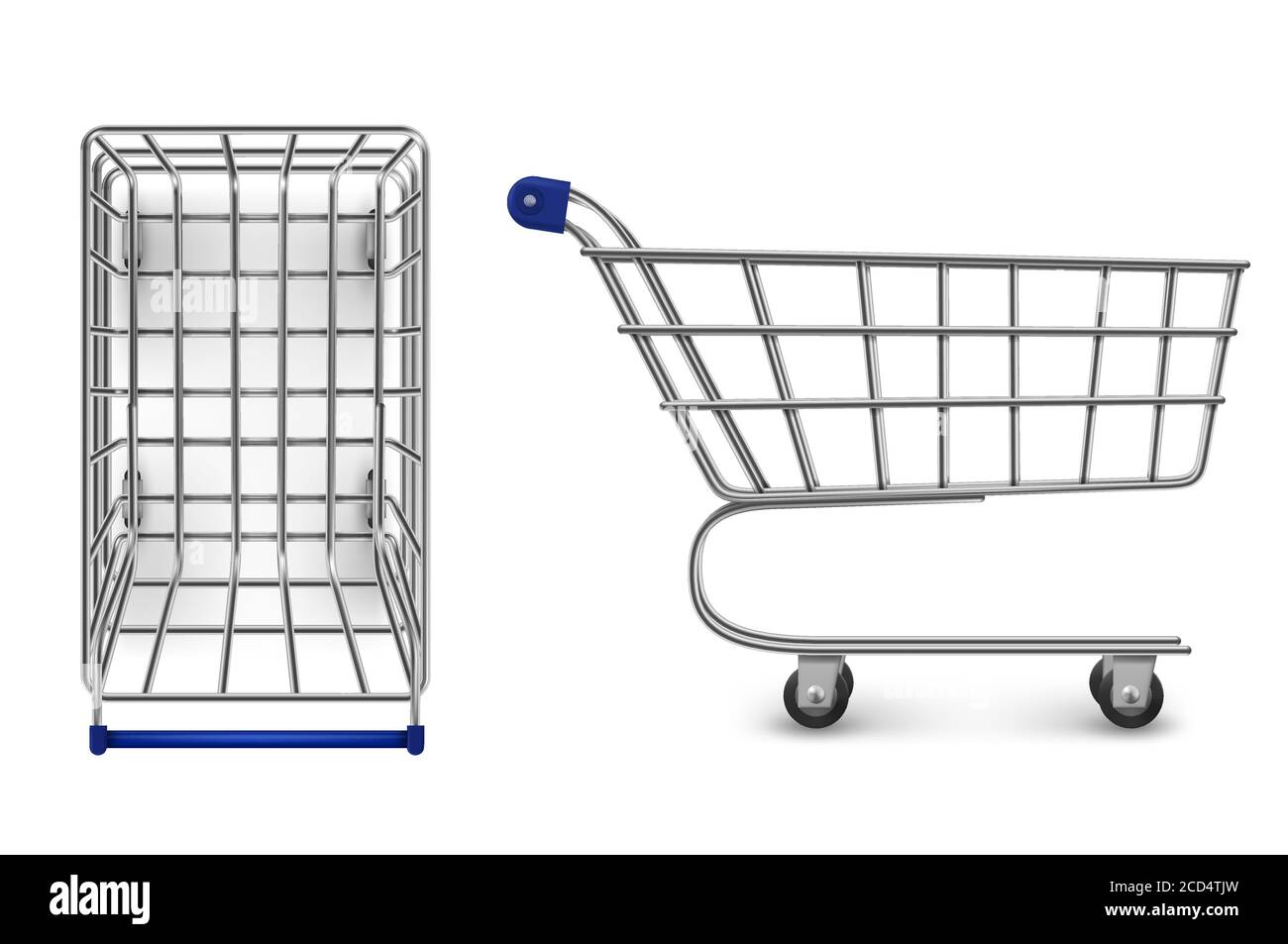 Top view empty shopping cart Stock-Vektorgrafiken kaufen - Alamy