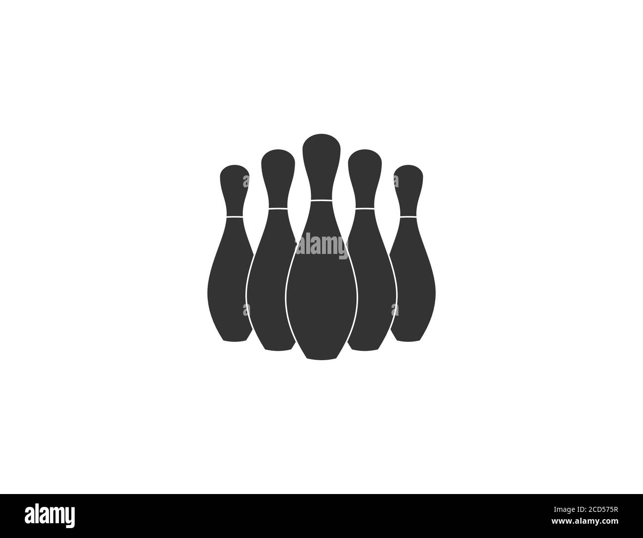 Bowling, Spiel, Streik Symbol. Vektor-Illustration, flaches Design. Stock Vektor