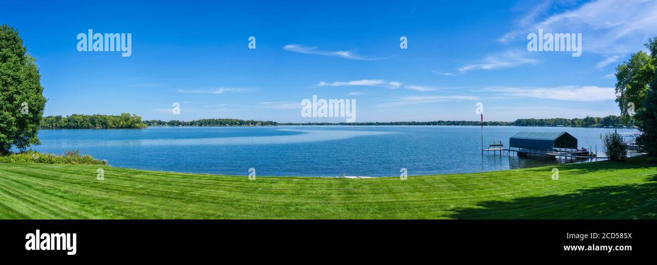 Private Küstenlinie am Lake Minnetonka, Hennepin County, Shorewood, Minnesota, USA Stockfoto