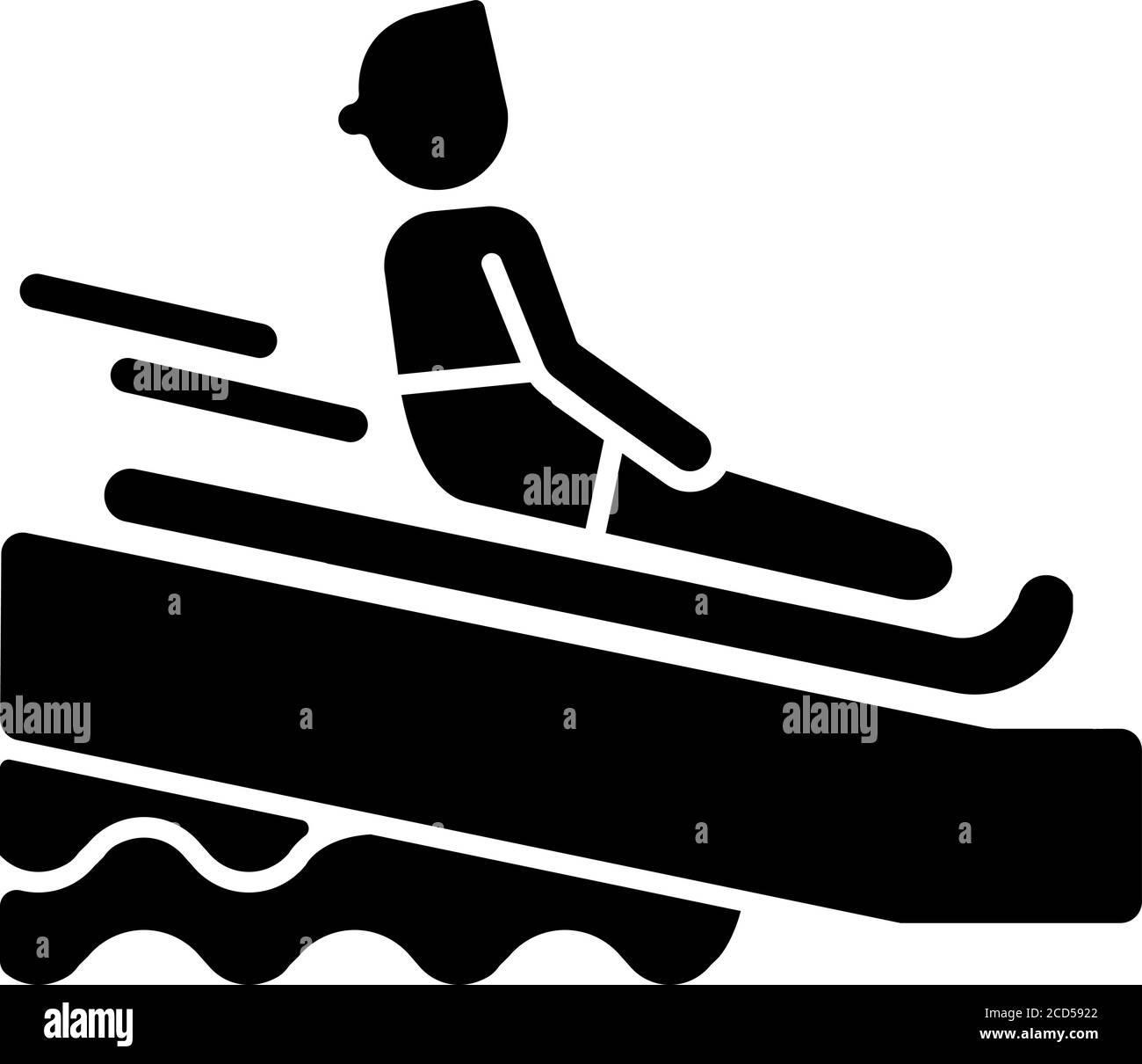 Schwimmmatte, schwarzes Glyphen-Symbol Stock Vektor