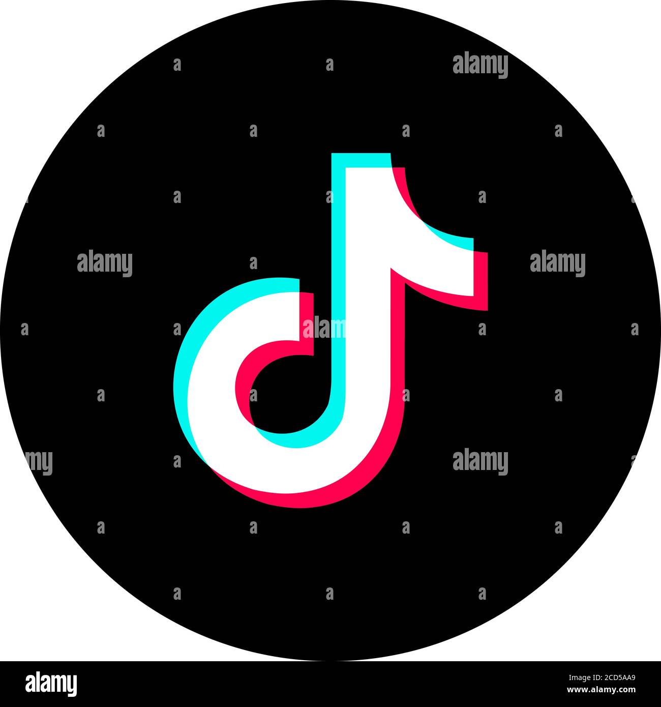 TIK Tok Logo mit Schatten auf weißem Hintergrund. Odessa, Ukraine - 26. August 2020 Stock Vektor