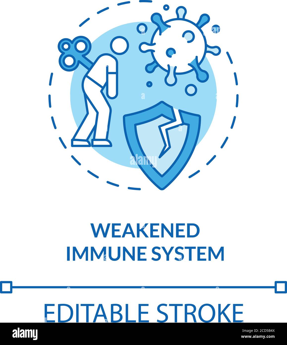 Symbol für geschwächtes Immunsystem Stock Vektor