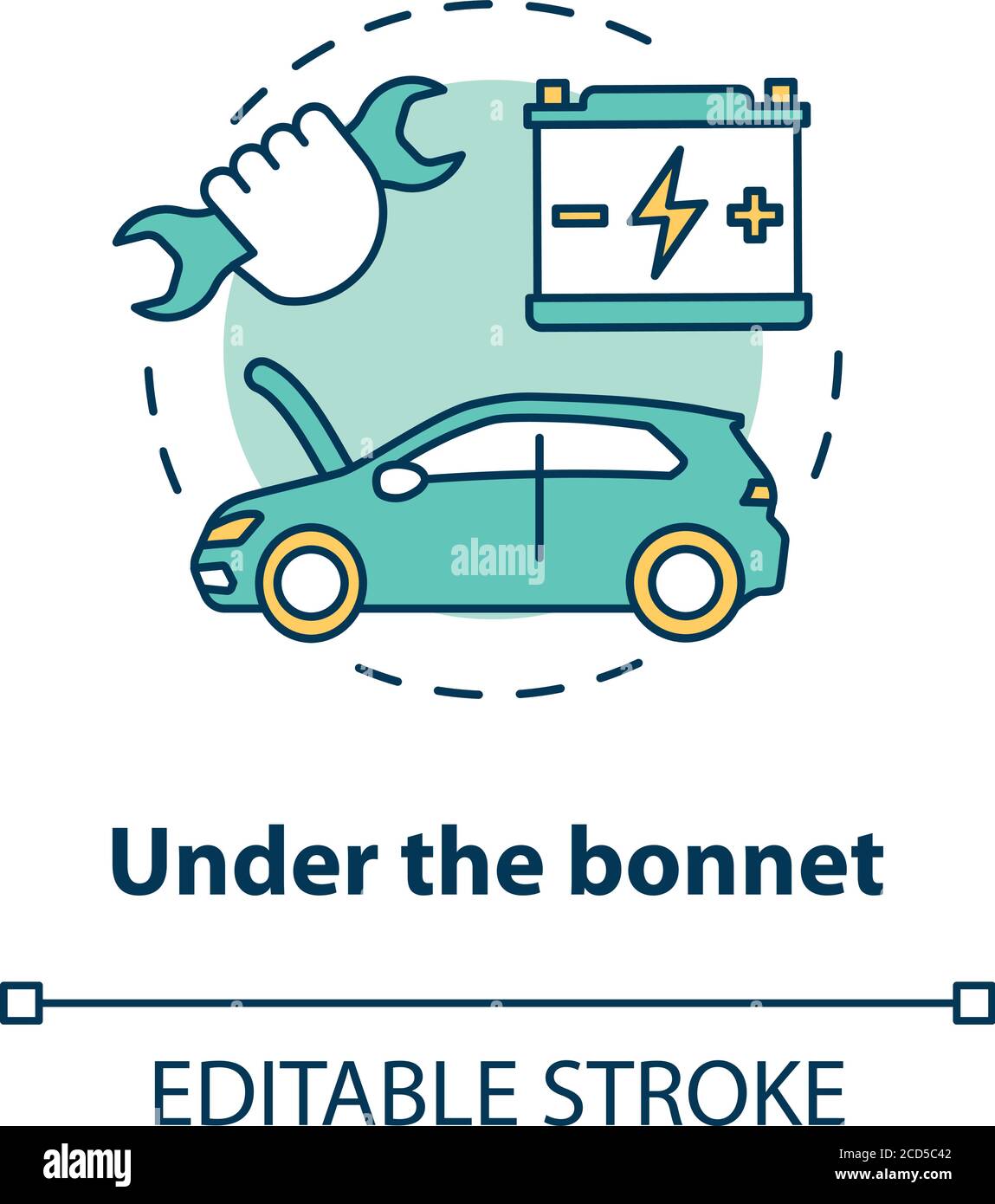 Unter Motorhaube Concept Icon Stock Vektor