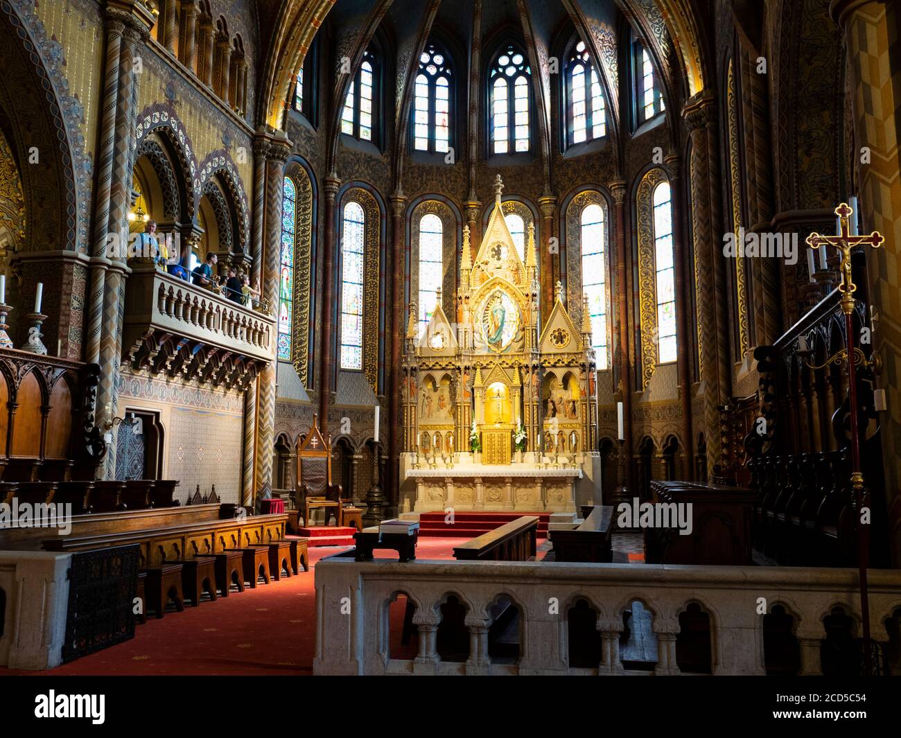 Blick auf den Innenraum der Kirche, Buda, Budapest, Ungarn Stockfoto