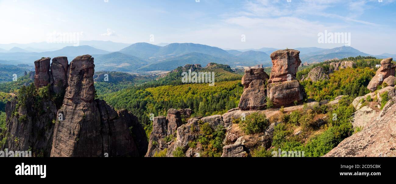 Blick auf Belogradchik Felsen in der osmanischen Festung, Bulgarien Stockfoto