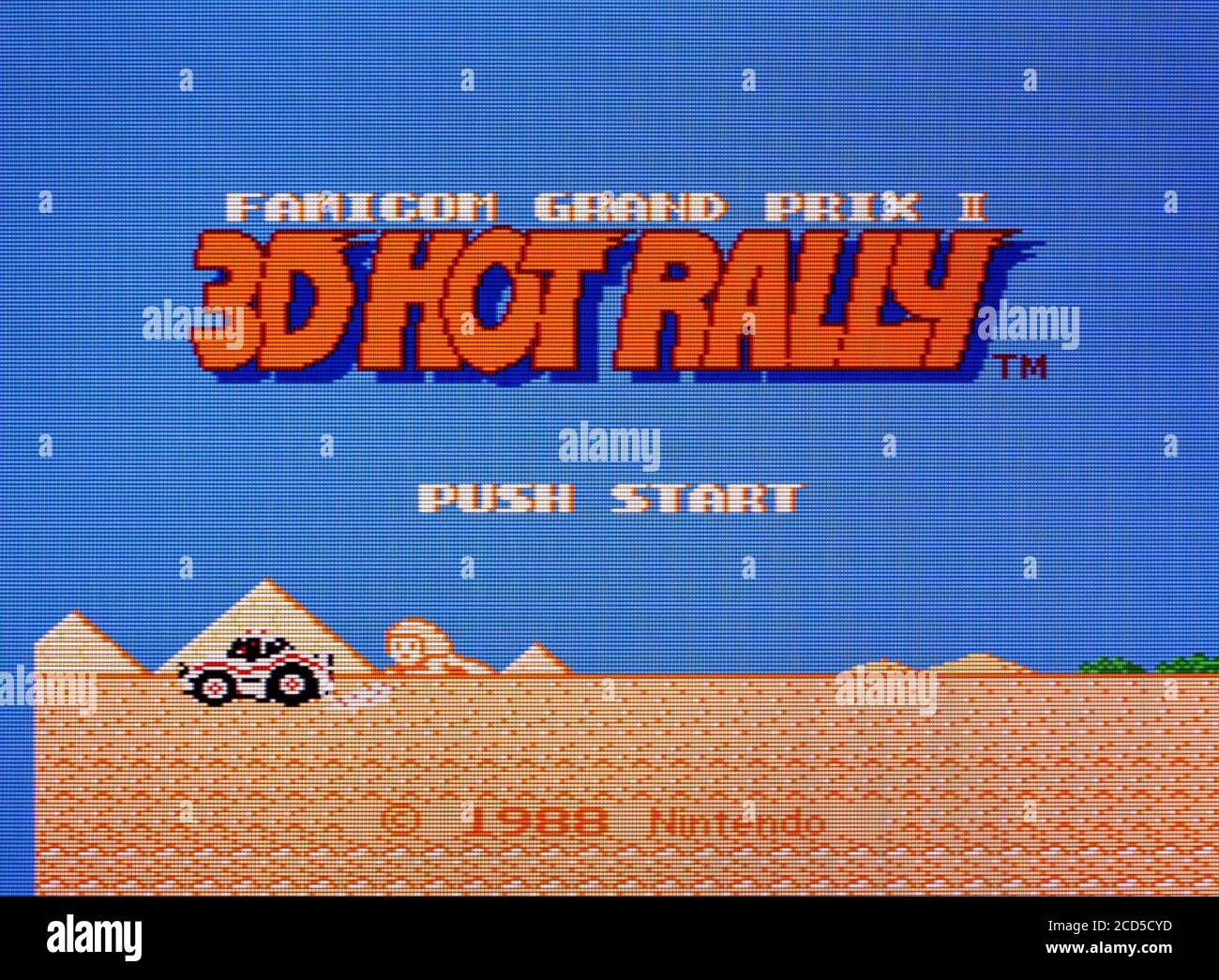 Famicom Grand Prix - 3D Hot Rally - Nintendo Famicom Disk System Videogame – nur für redaktionelle Zwecke Stockfoto