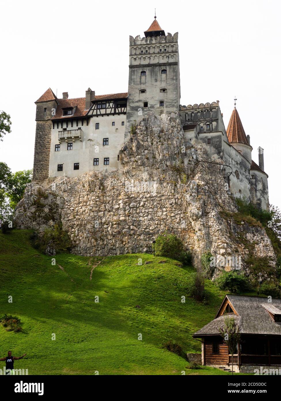 Blick von außen auf Schloss Bran, Bran, Siebenbürgen, Rumänien Stockfoto