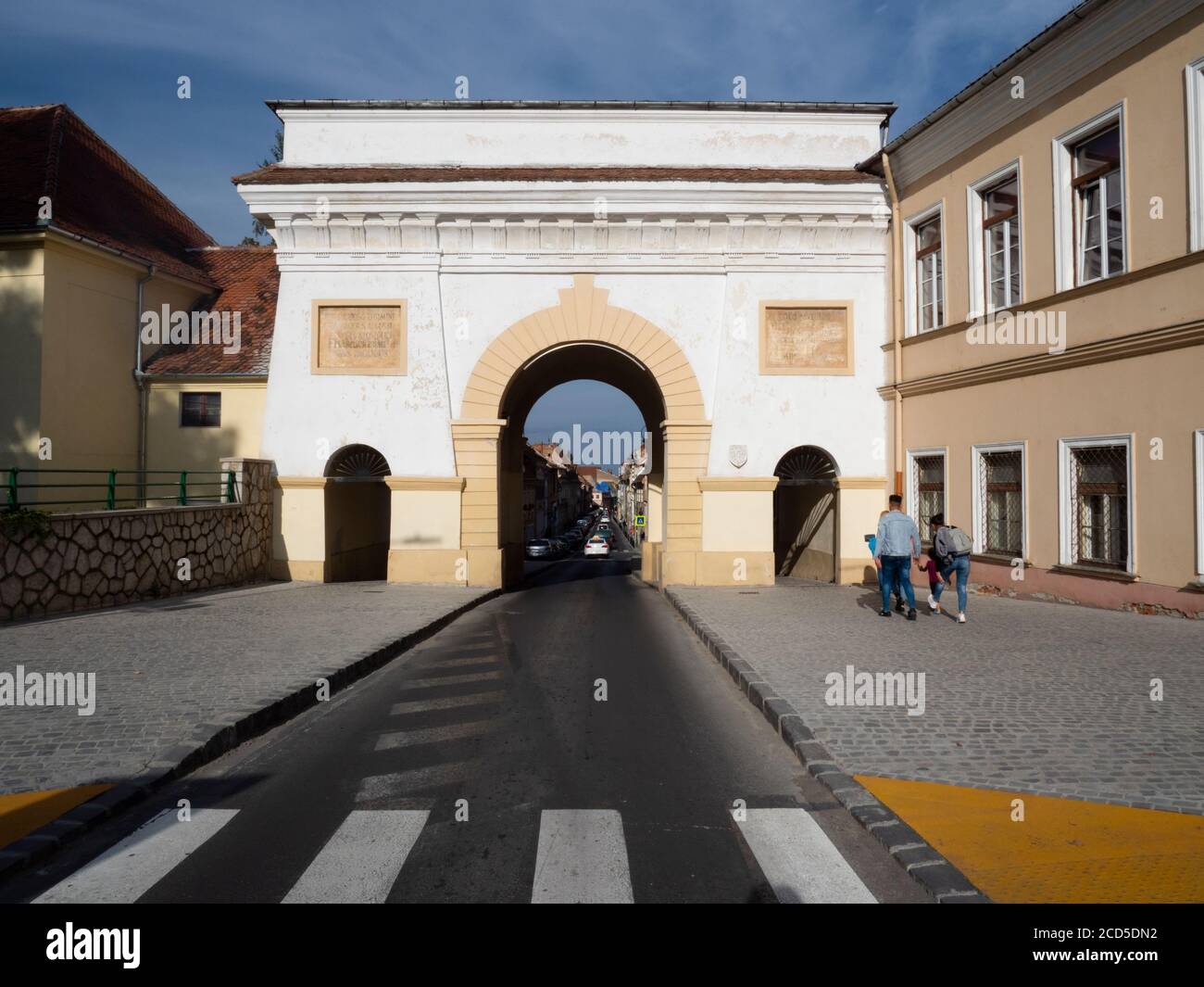 Poarta Schei, eines der verbleibenden mittelalterlichen Tore in die Stadt Brasov, Siebenbürgen, Rumänien Stockfoto