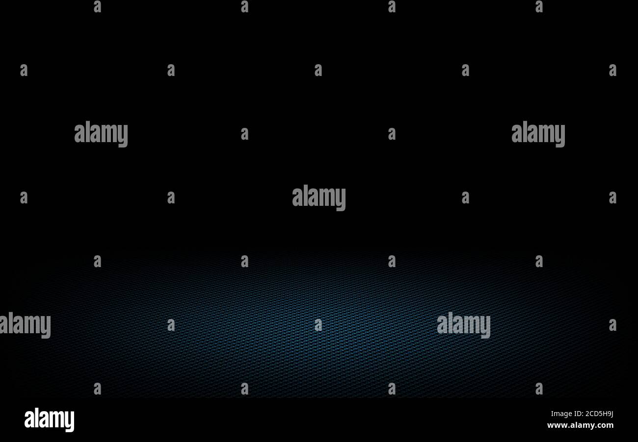 High-Tech-verblassen Gitter Tischfläche mit dramatischen blauen Spotlight-Effekt Hintergrund Layout. Stockfoto