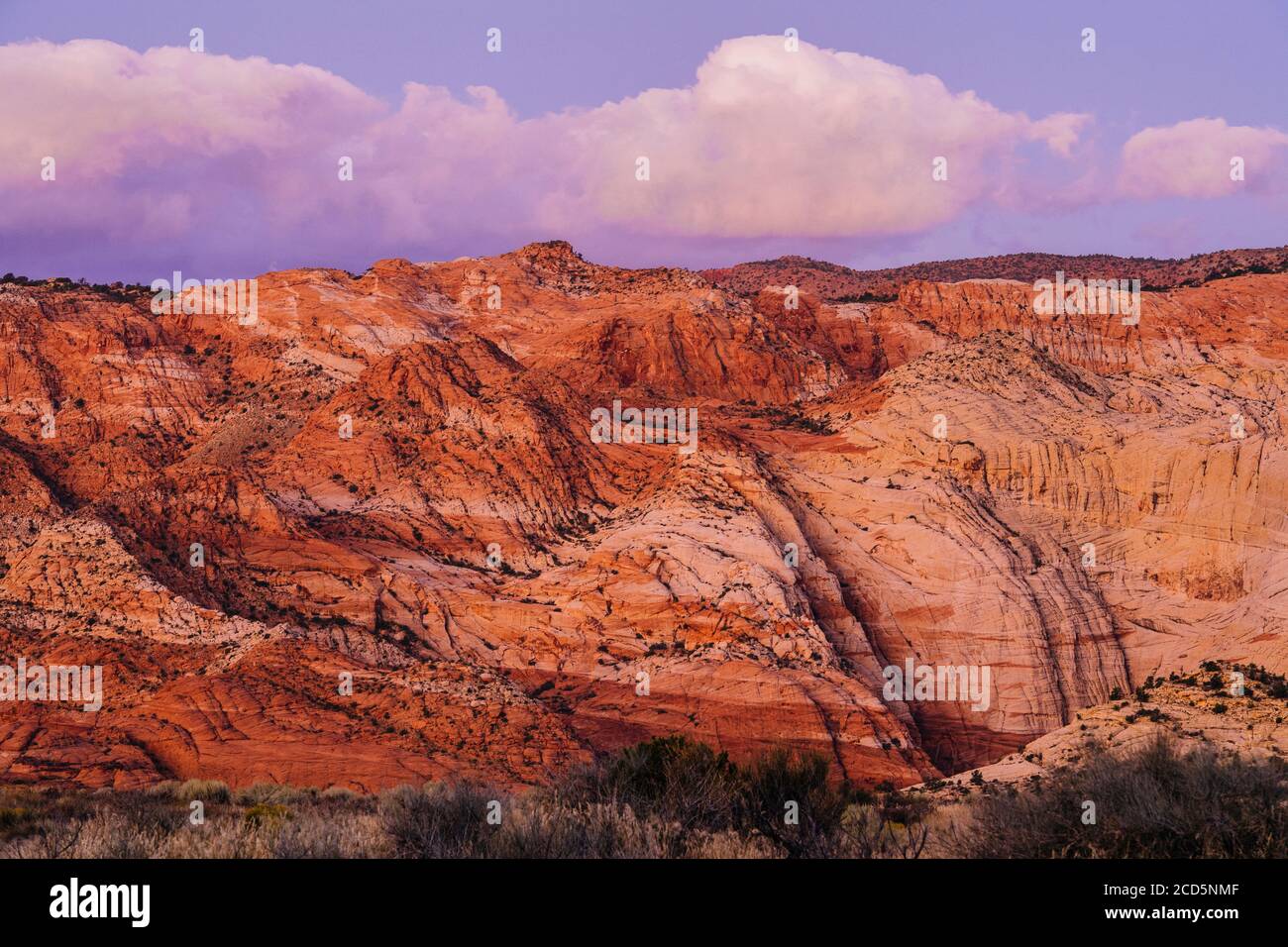 Blick auf die Berge, Snow Canyon State Park, Ivins, Southwestern Washington County, Utah, USA Stockfoto