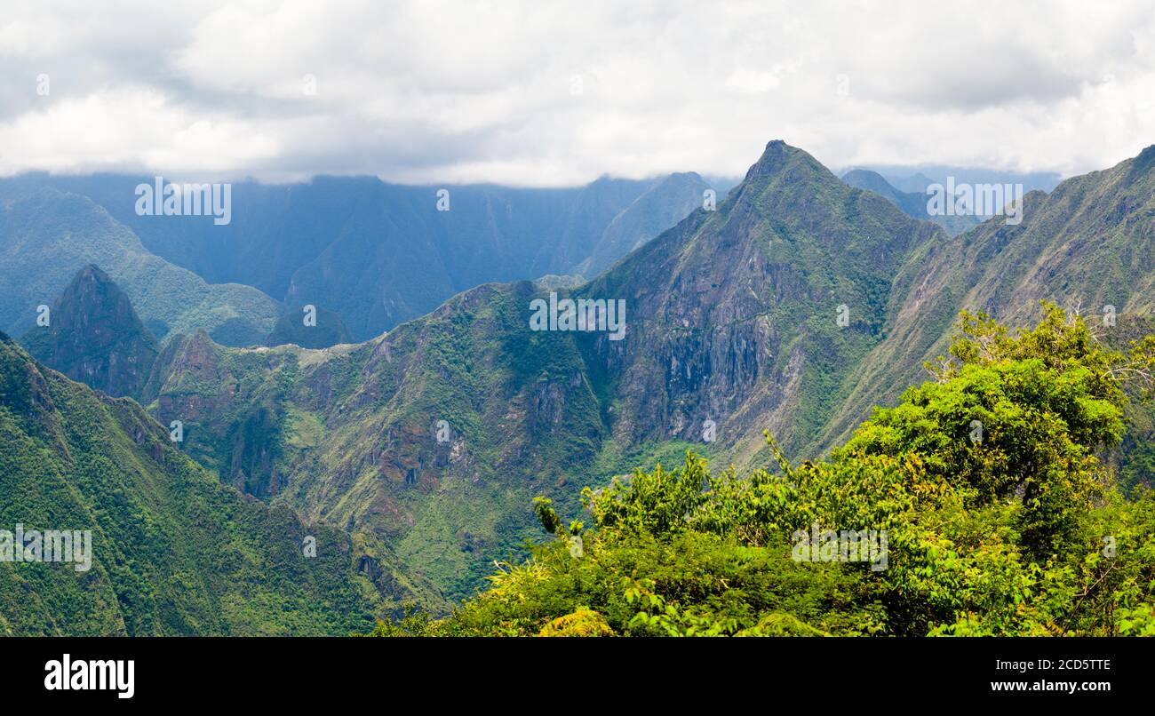 Machu Picchu von Llactapata, peruanischen Anden, Peru, Südamerika Stockfoto