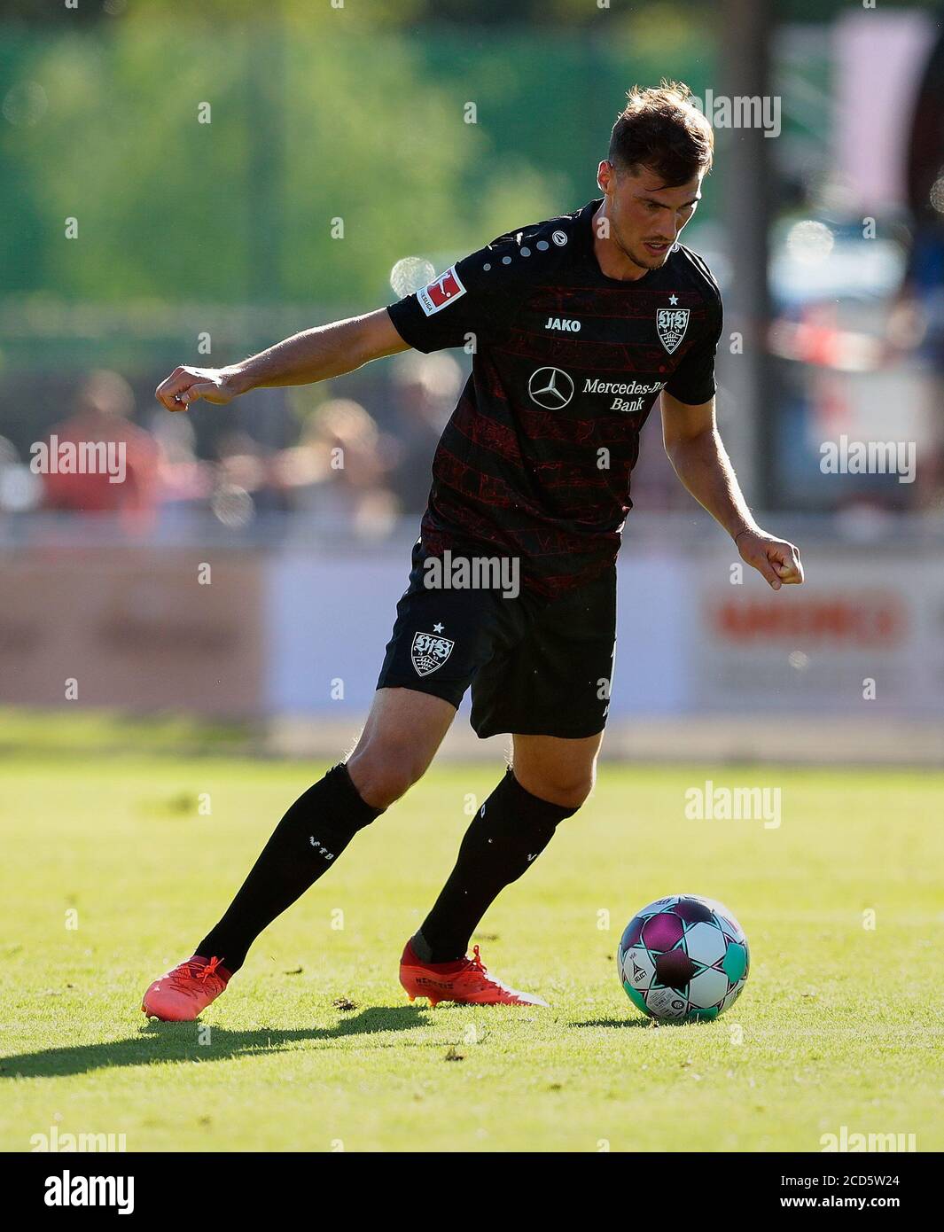 firo: 26.08.2020, Fußball, Helden Cup, Saison 2020/2021, HSV Hamburg Hamburg Hamburg - VfB Stuttgart, Pascal Stenzel, VFB Stuttgart, VFB, Stuttgart, Individual Action, Einsatz weltweit Stockfoto