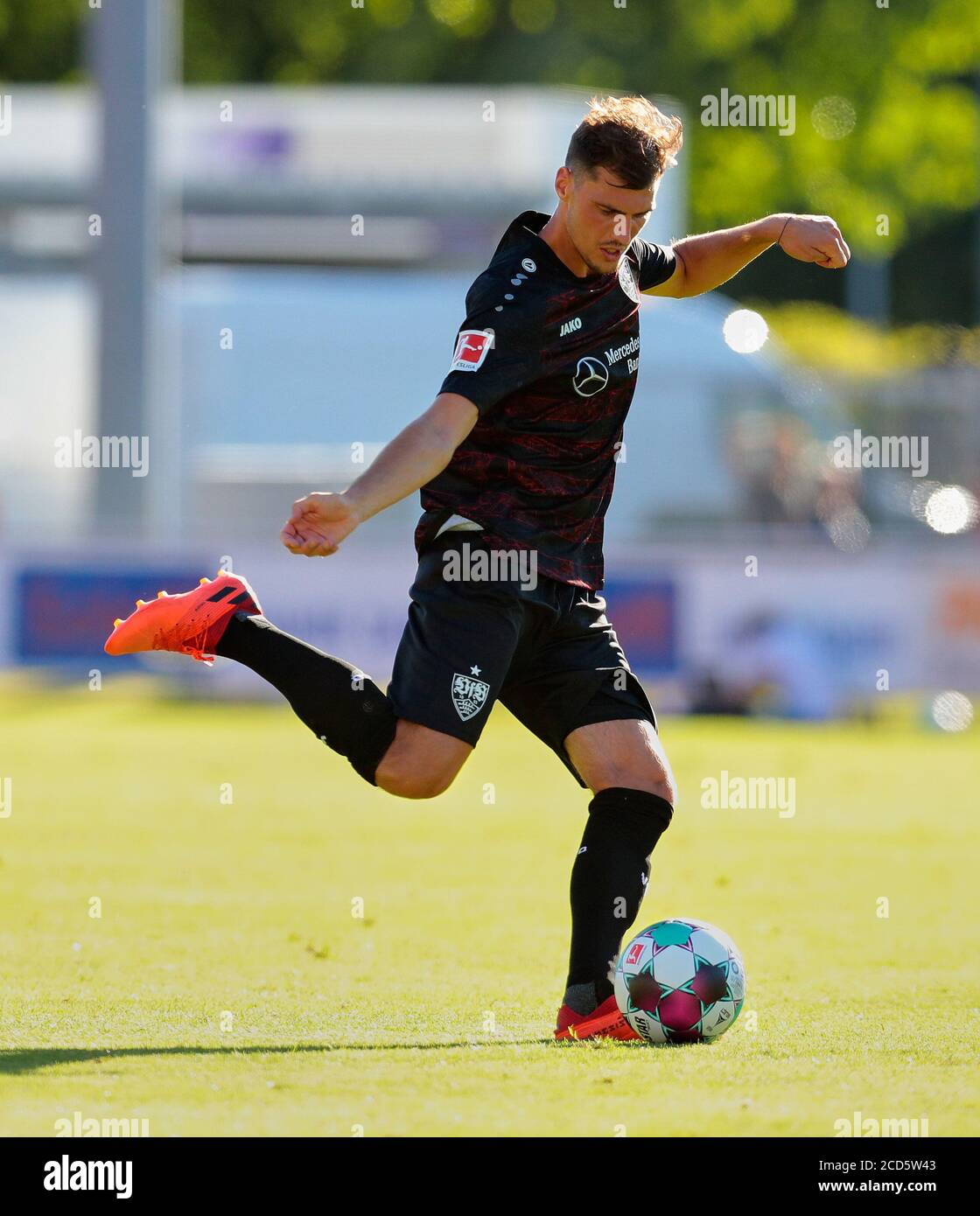 firo: 26.08.2020, Fußball, Helden Cup, Saison 2020/2021, HSV Hamburg Hamburg Hamburg - VfB Stuttgart, Pascal Stenzel, VFB Stuttgart, VFB, Stuttgart, Individual Action, Einsatz weltweit Stockfoto
