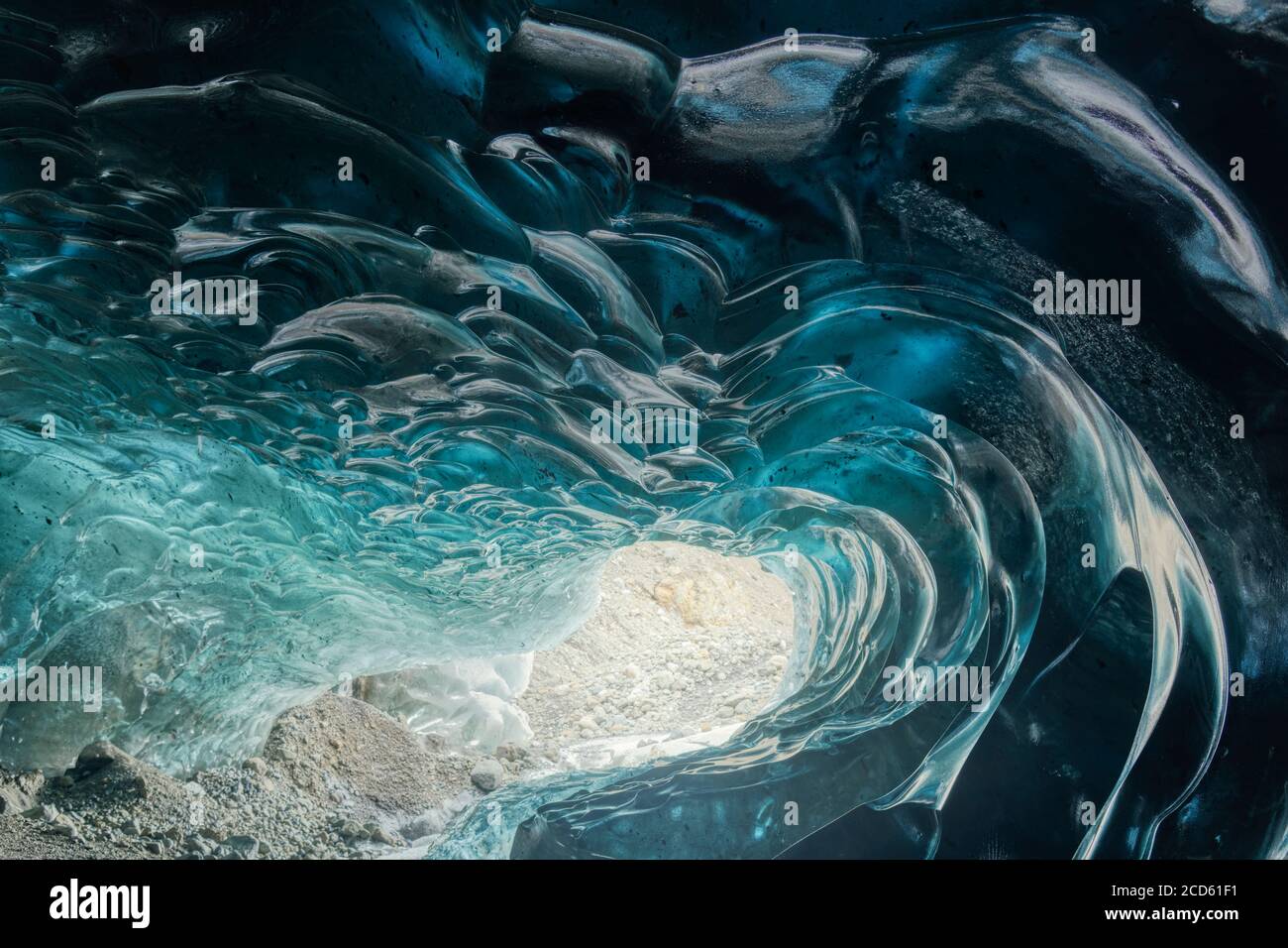 Blick in die Eishöhle, Island Stockfoto