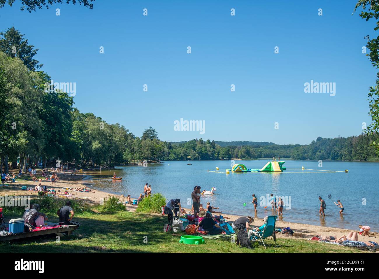 Umgebung des Lac du Settons (See Settons) in Morvan, Frankreich Stockfoto