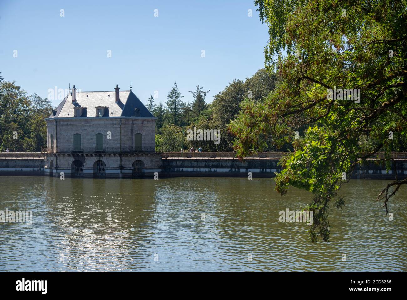 Umgebung des Lac du Settons (See Settons) in Morvan, Frankreich Stockfoto