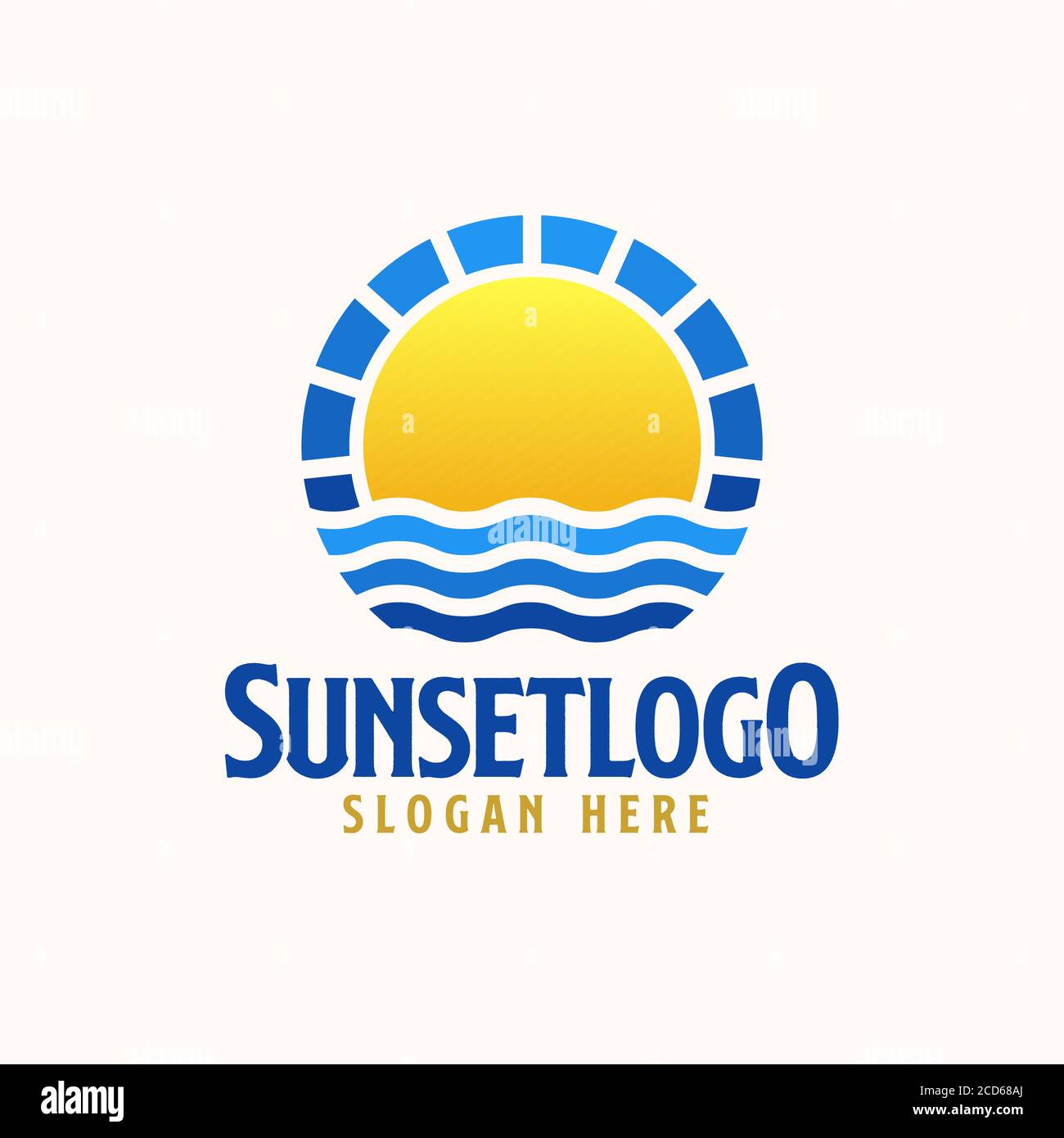 Logo-Vorlage für Farbverlauf bei Sonnenuntergang. Vektorgrafik Stock Vektor