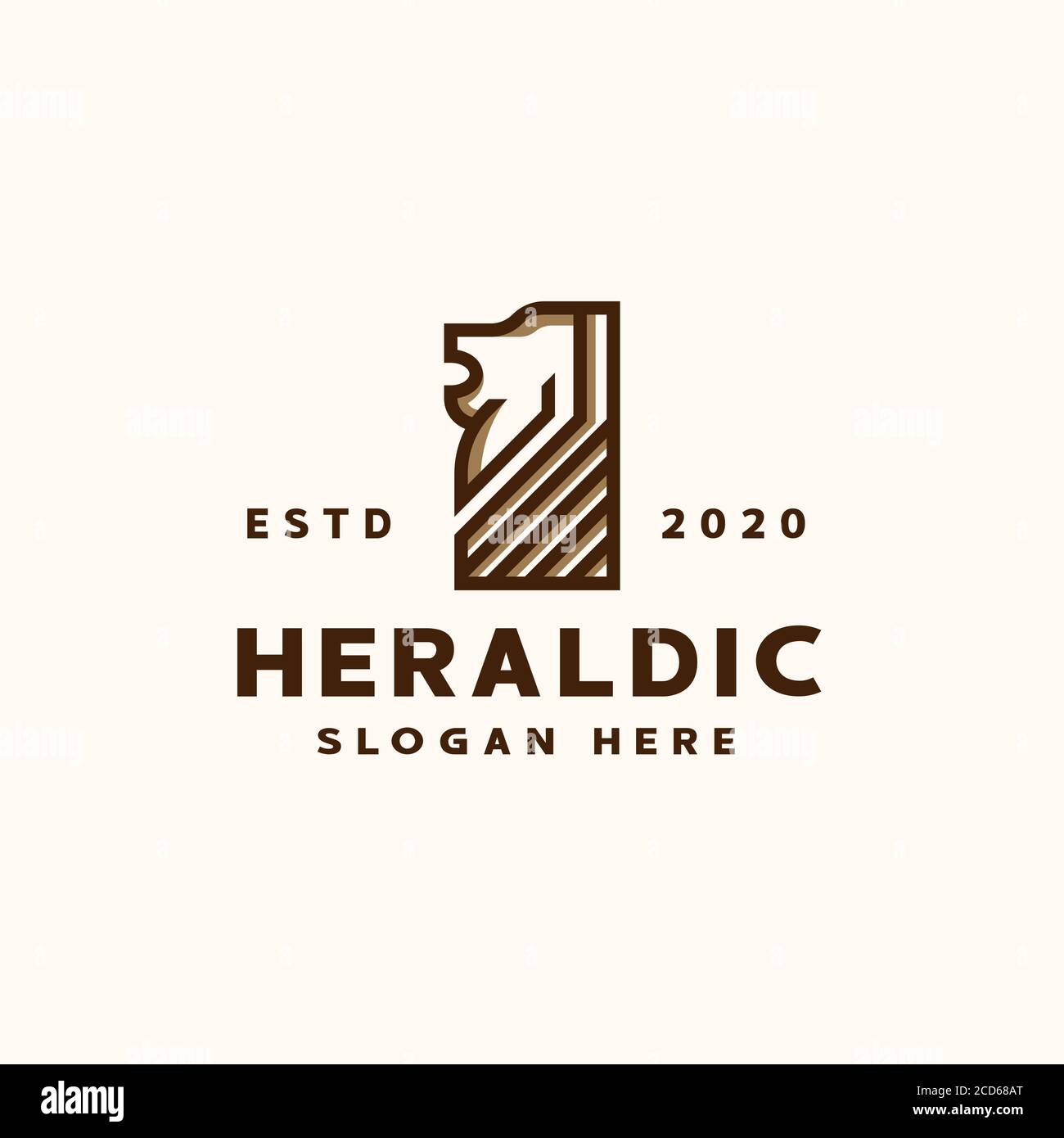 Logo-Vorlage für Wappentier. Vektorlogo Stock Vektor